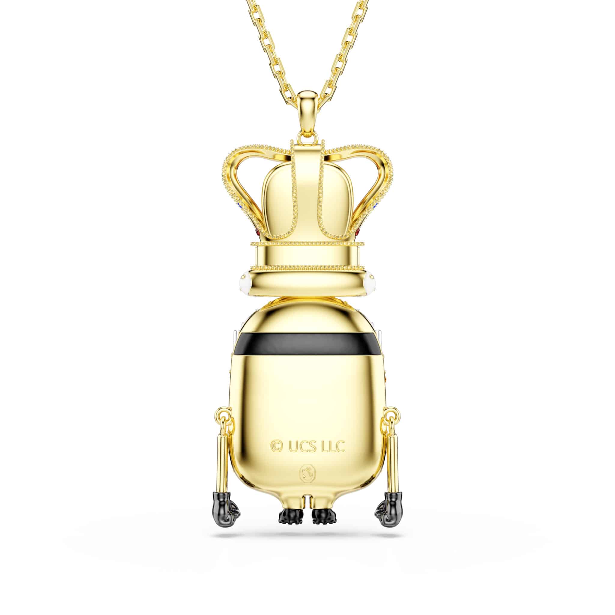 Swarovski Minions King Bob Pendant, Pavé, Multicolored, Gold-tone plated -Swarovski