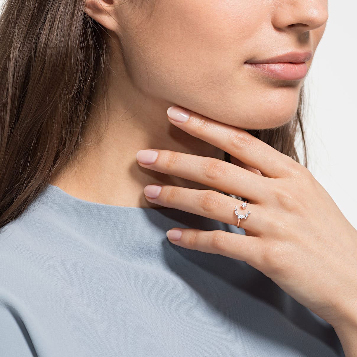 Swarovski MoonSun Ring White, Rose Gold Tone Plated -Swarovski