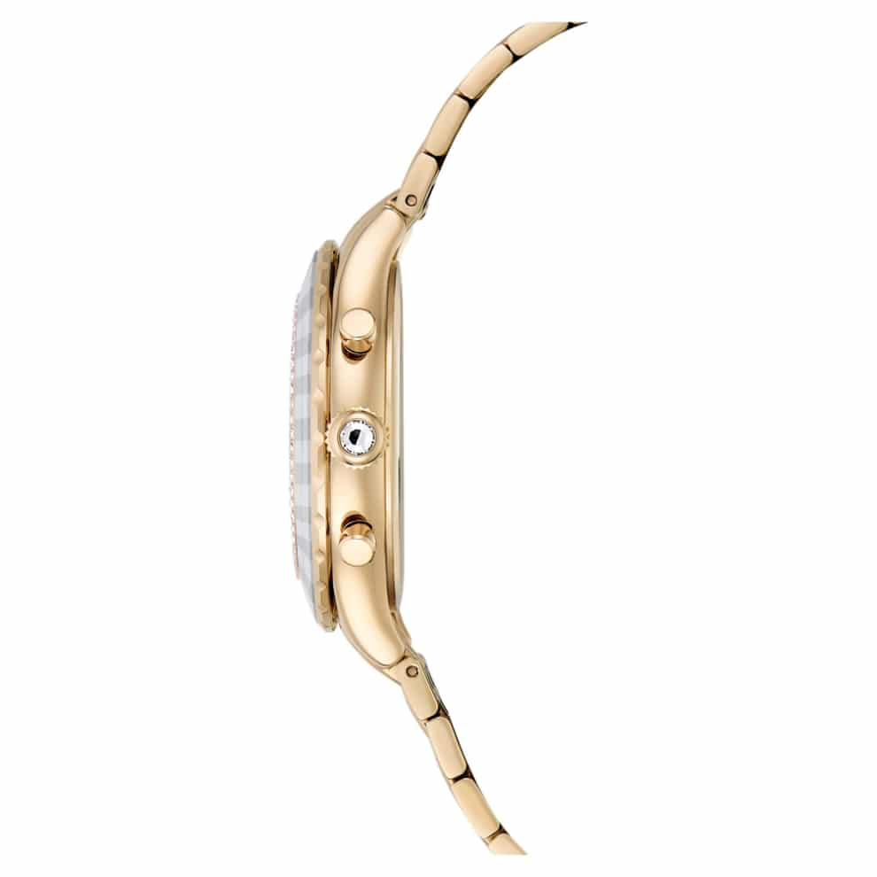 Swarovski Octea chrono Watch, Swiss Made, Metal Bracelet, Gold tone, Champagne gold-tone finish -Swarovski