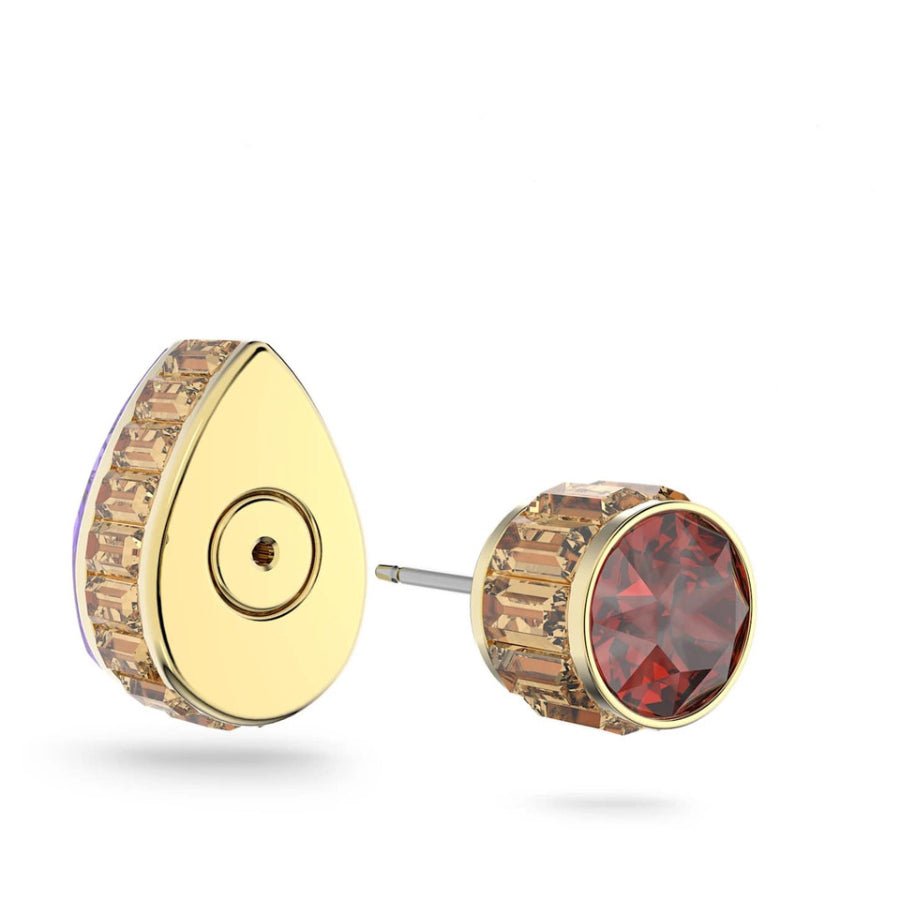 Swarovski Orbita Stud Earring Single, Multicolored, Gold-tone Plated -Swarovski