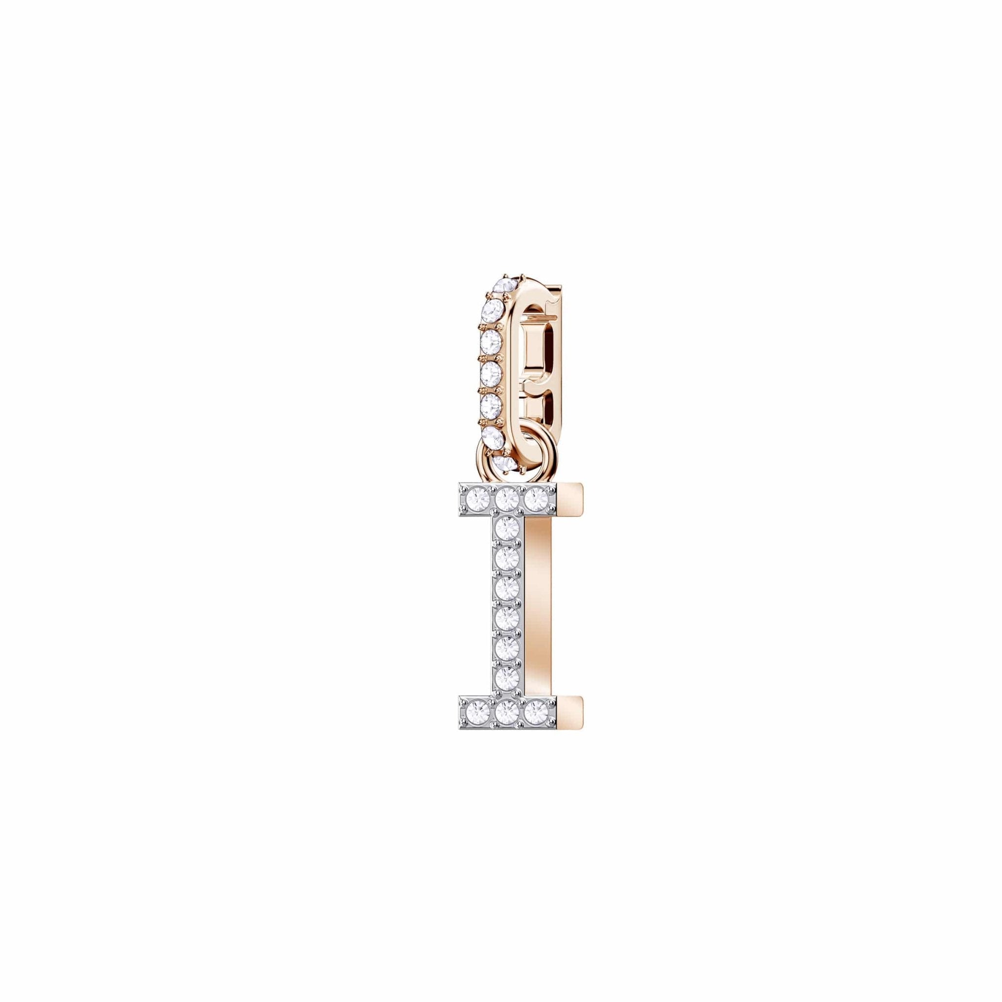Swarovski Remix Collection Charm I, White, Rose-Gold Tone Plated -Swarovski