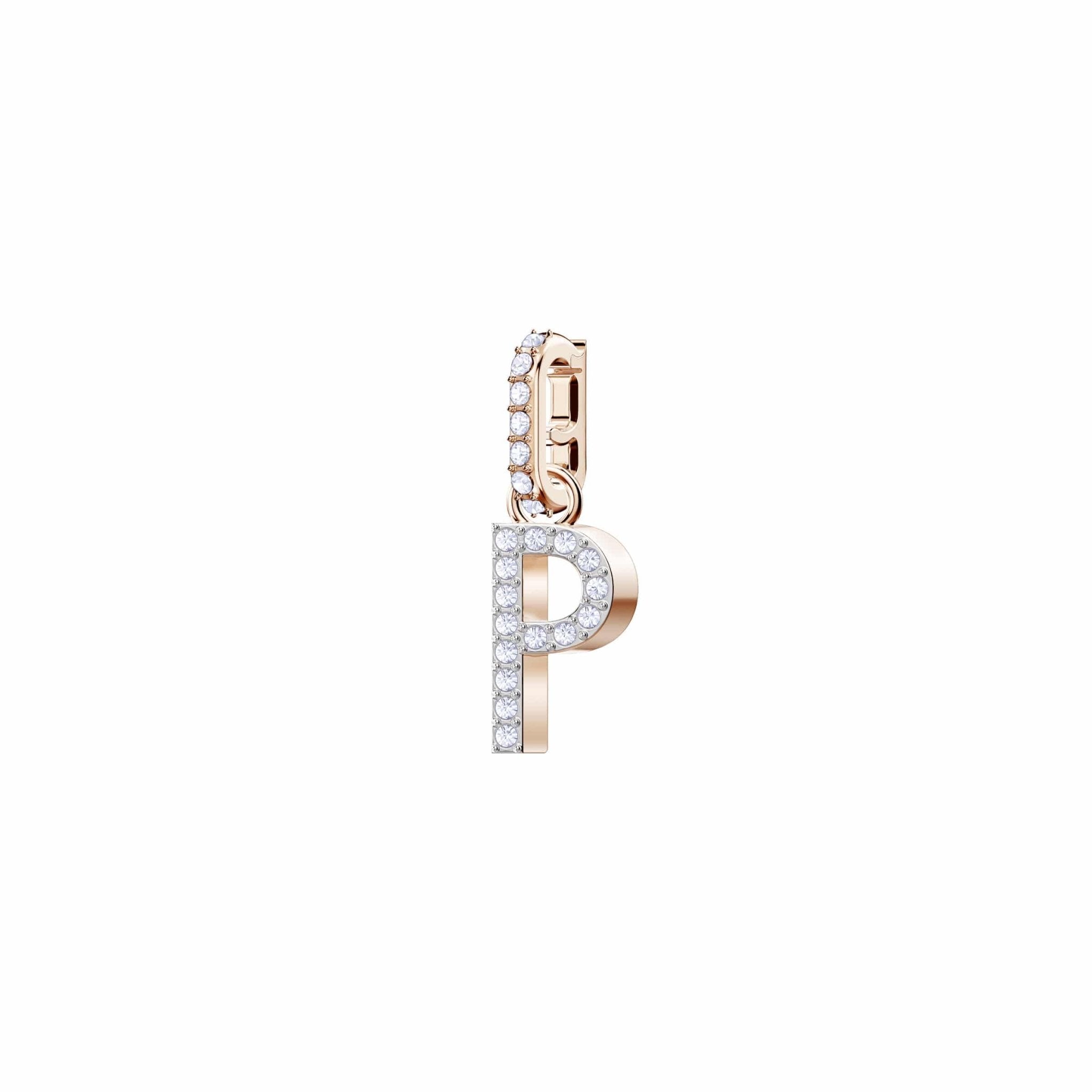 Swarovski Remix Collection Charm P, White, Rose-Gold Tone Plated -Swarovski