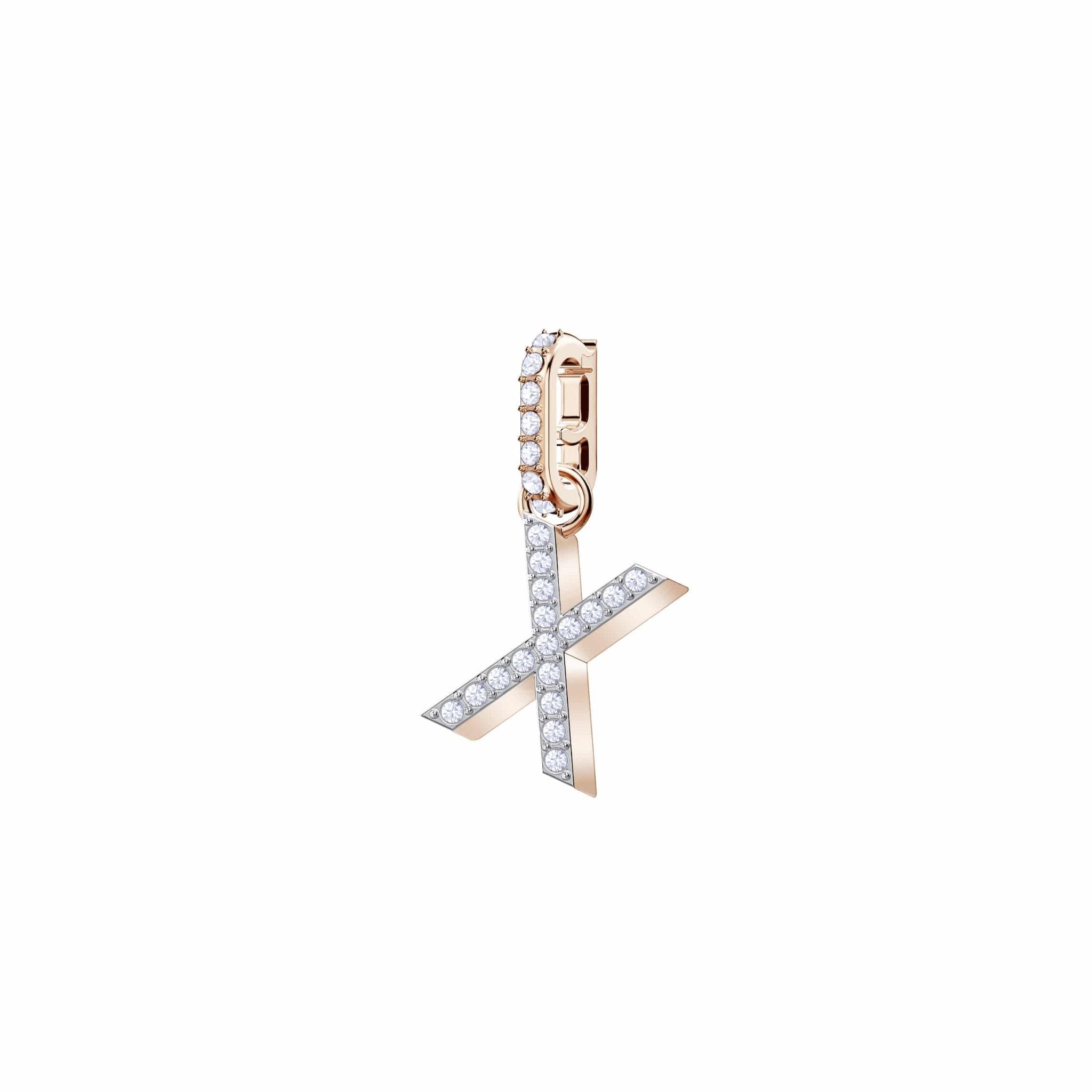 Swarovski Remix Collection Charm X, White, Rose-Gold Tone Plated -Swarovski