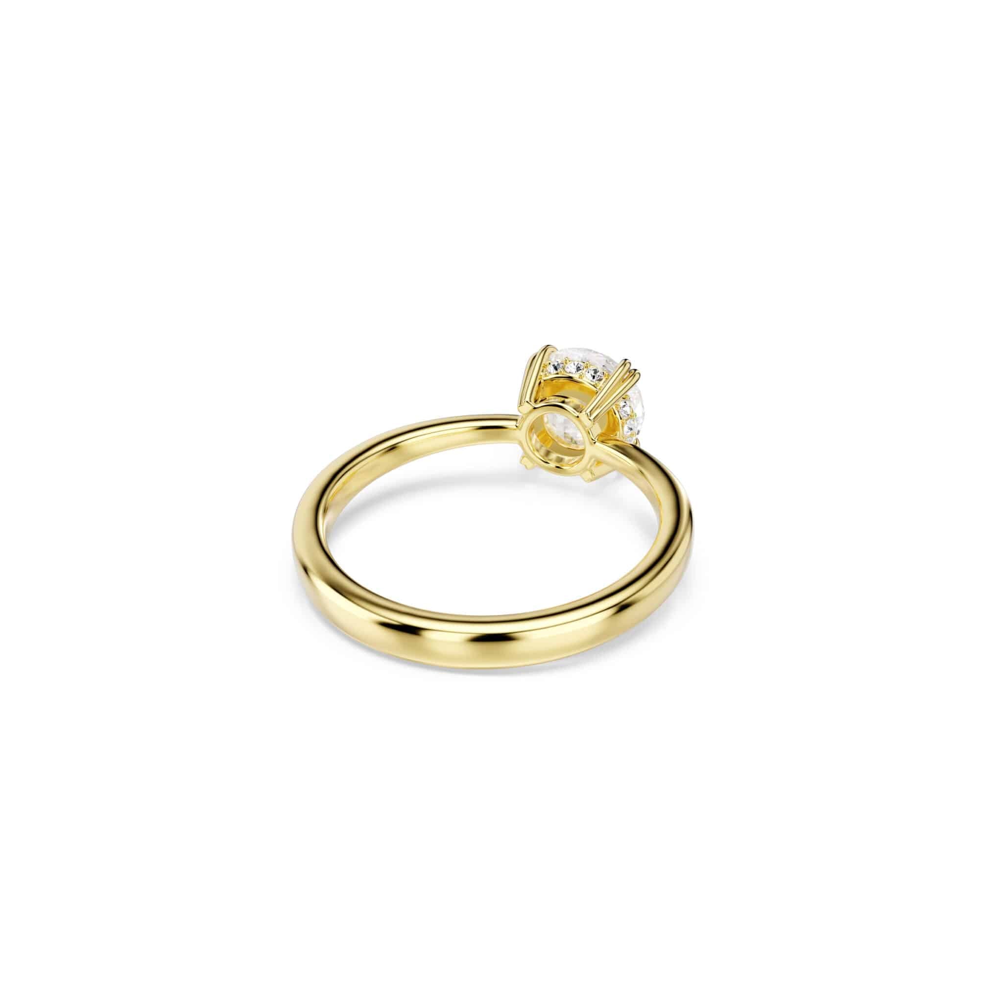 Swarovski Stilla Attract Cocktail Ring, Round Cut, White, Gold-tone Plated -Swarovski