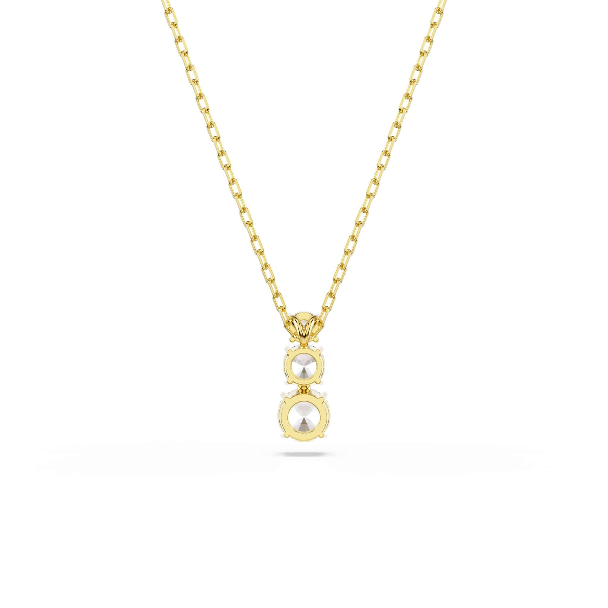 Swarovski Stilla Attract Pendant, Round Cut, White, Gold-tone Plated -Swarovski
