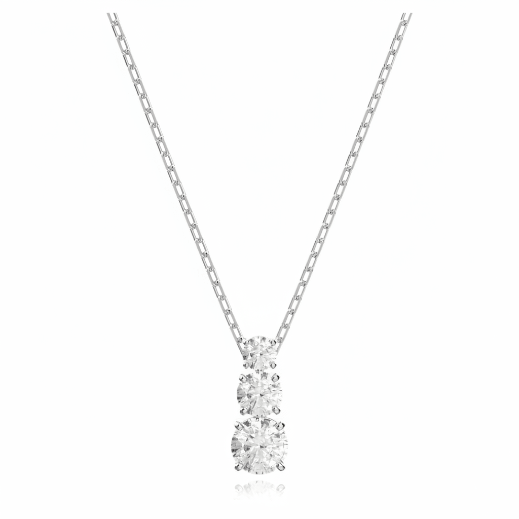Swarovski Stilla Attract pendant round cut, White, Rhodium plated -Swarovski