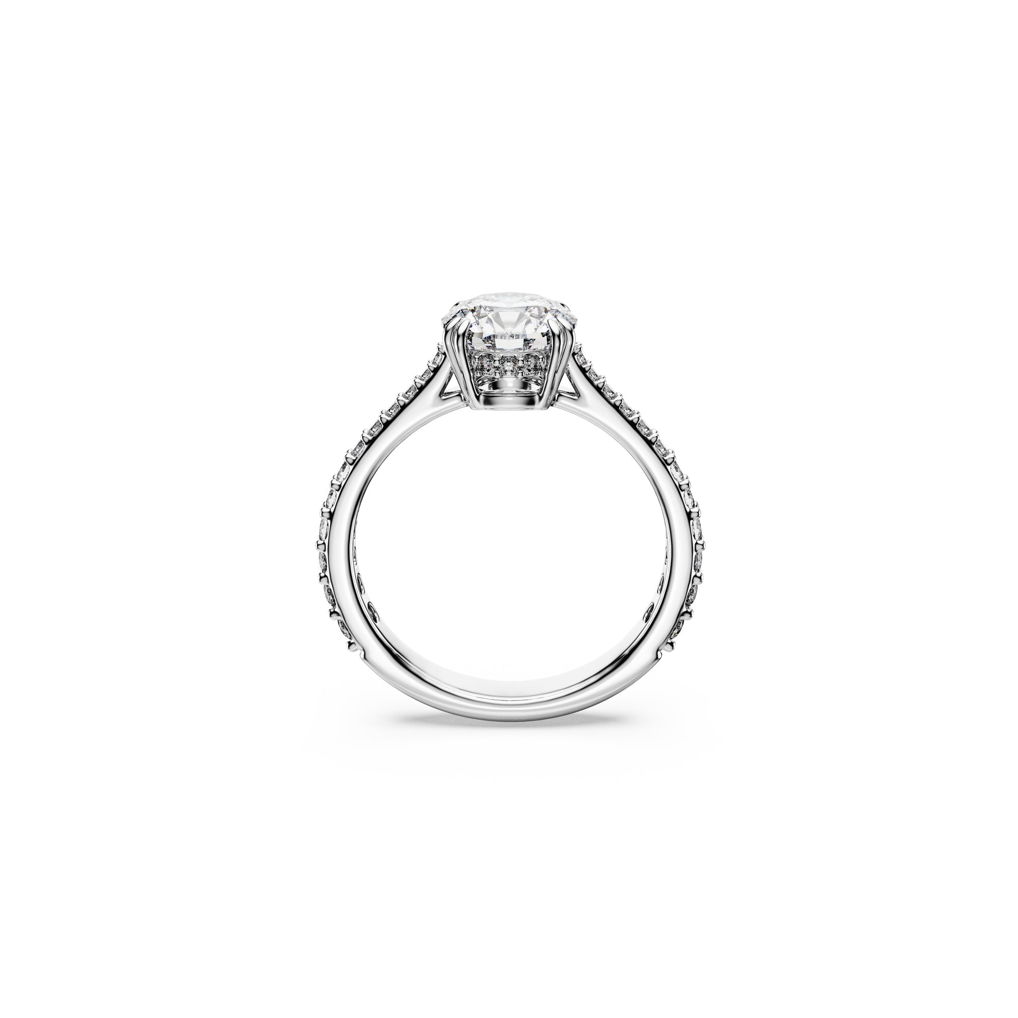 Swarovski Stilla Cocktail ring, Round cut, Pavé, White, Silver-tone finish -Swarovski