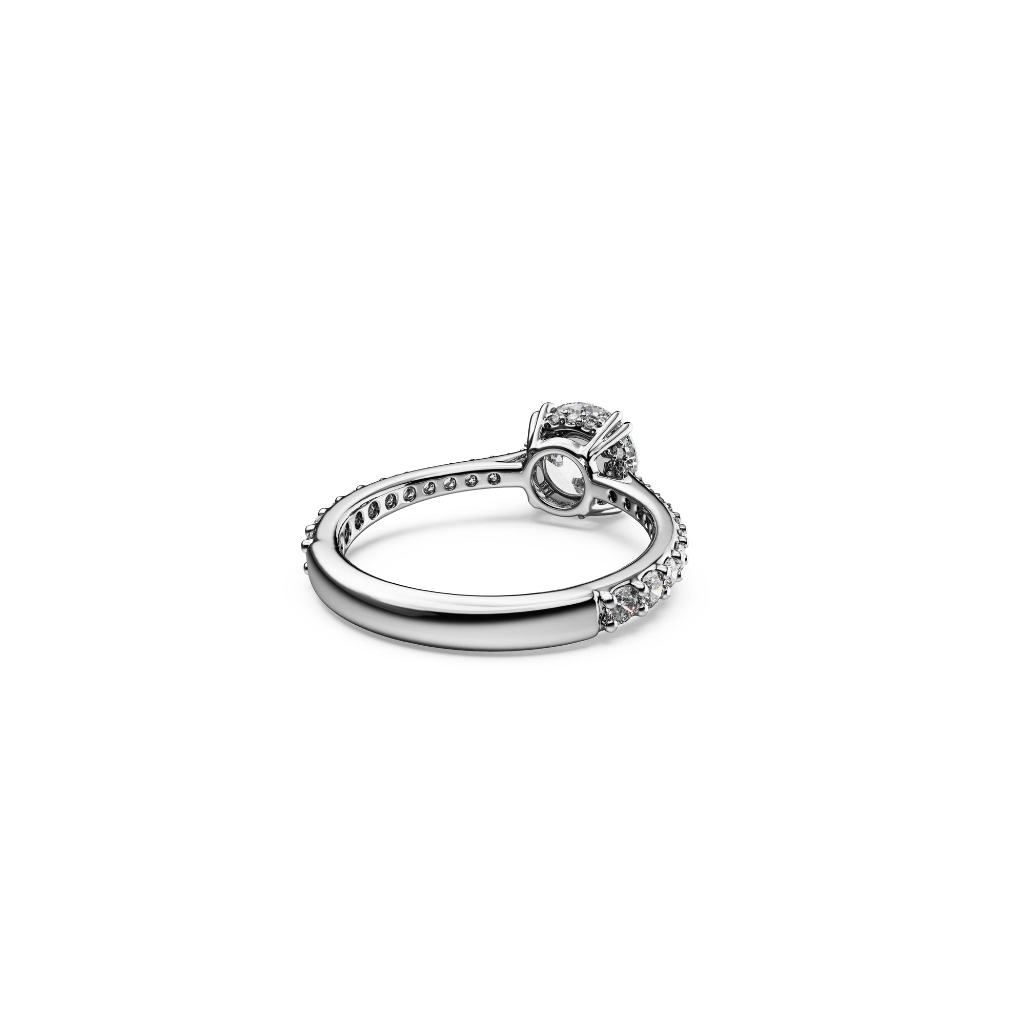 Swarovski Stilla Cocktail ring, Round cut, Pavé, White, Silver-tone finish -Swarovski
