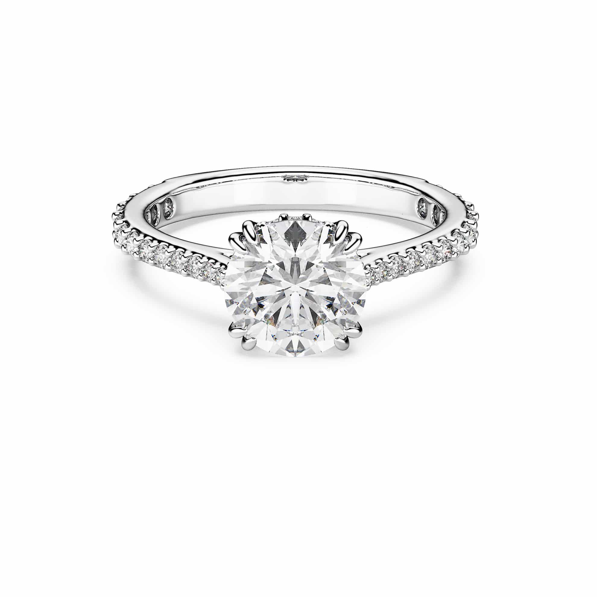 Swarovski Stilla Cocktail ring, Round cut, Pavé, White, Silver-tone finish -Swarovski