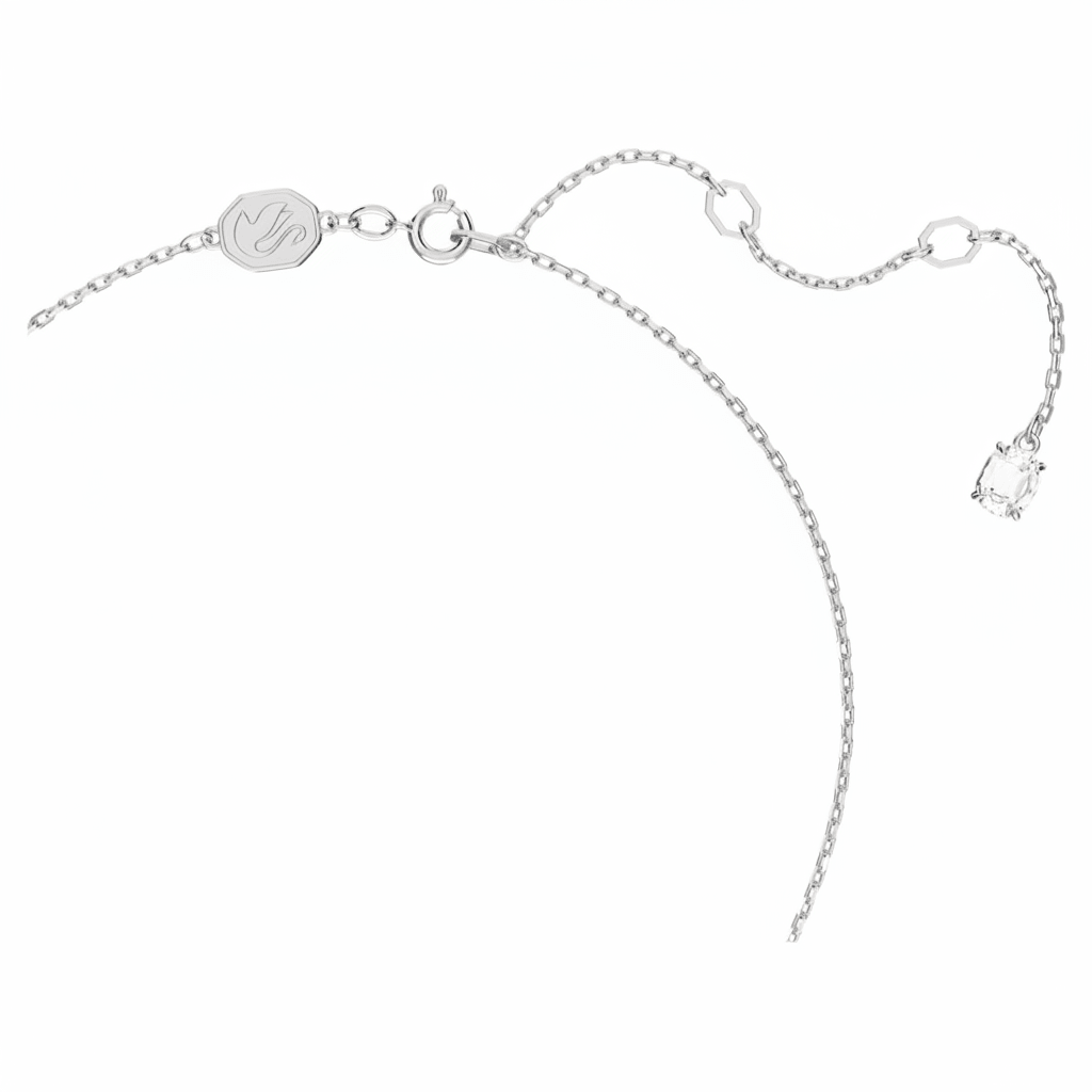 Swarovski Stilla pendant Pear cut, White, Rhodium plated -Swarovski