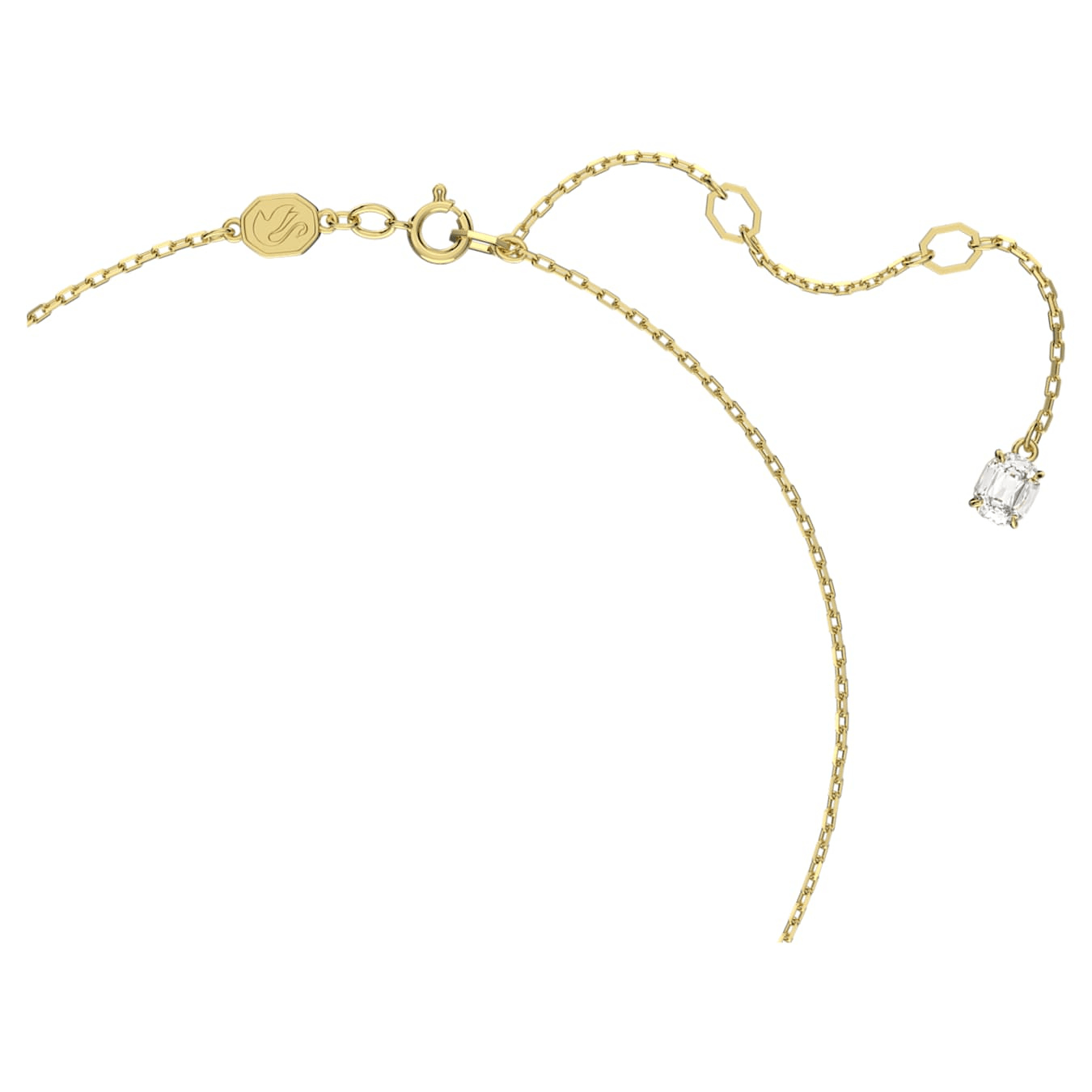 Swarovski Stilla pendant Round cut, White, 18K gold finish -Swarovski