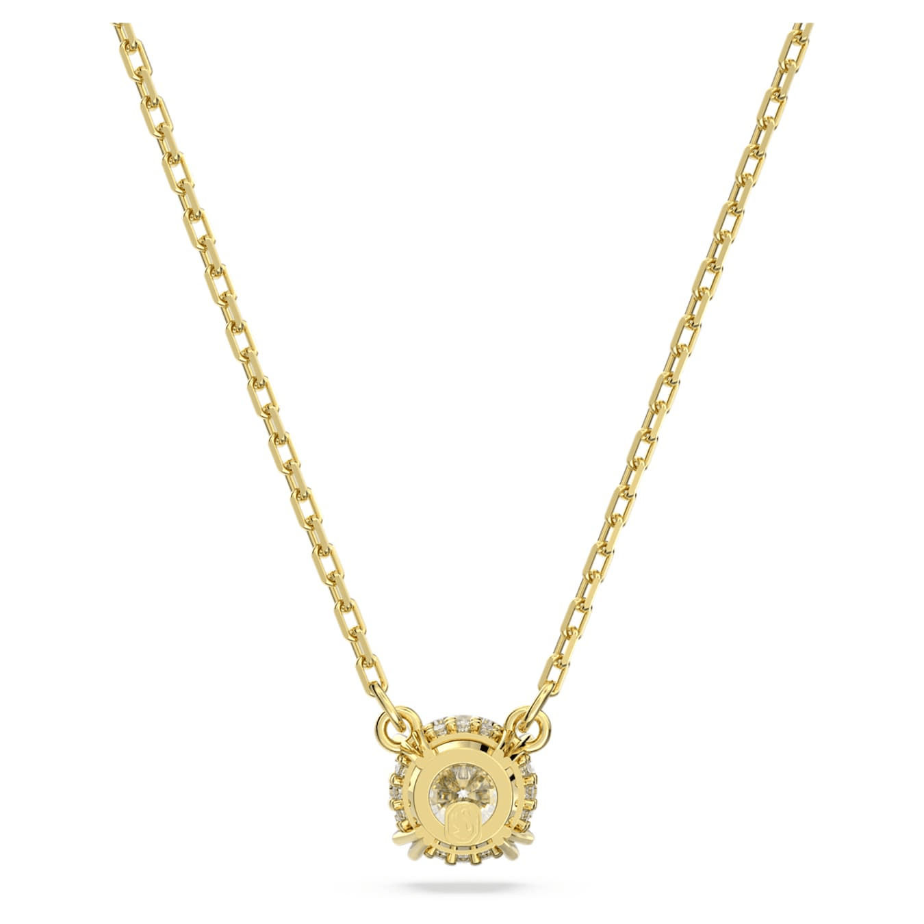 Swarovski Stilla pendant Round cut, White, 18K gold finish -Swarovski