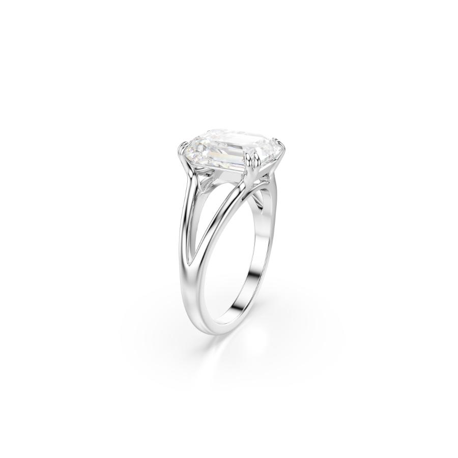Swarovski Stilla Ring, Octagon Cut, White, Silver-tone Finish -Swarovski