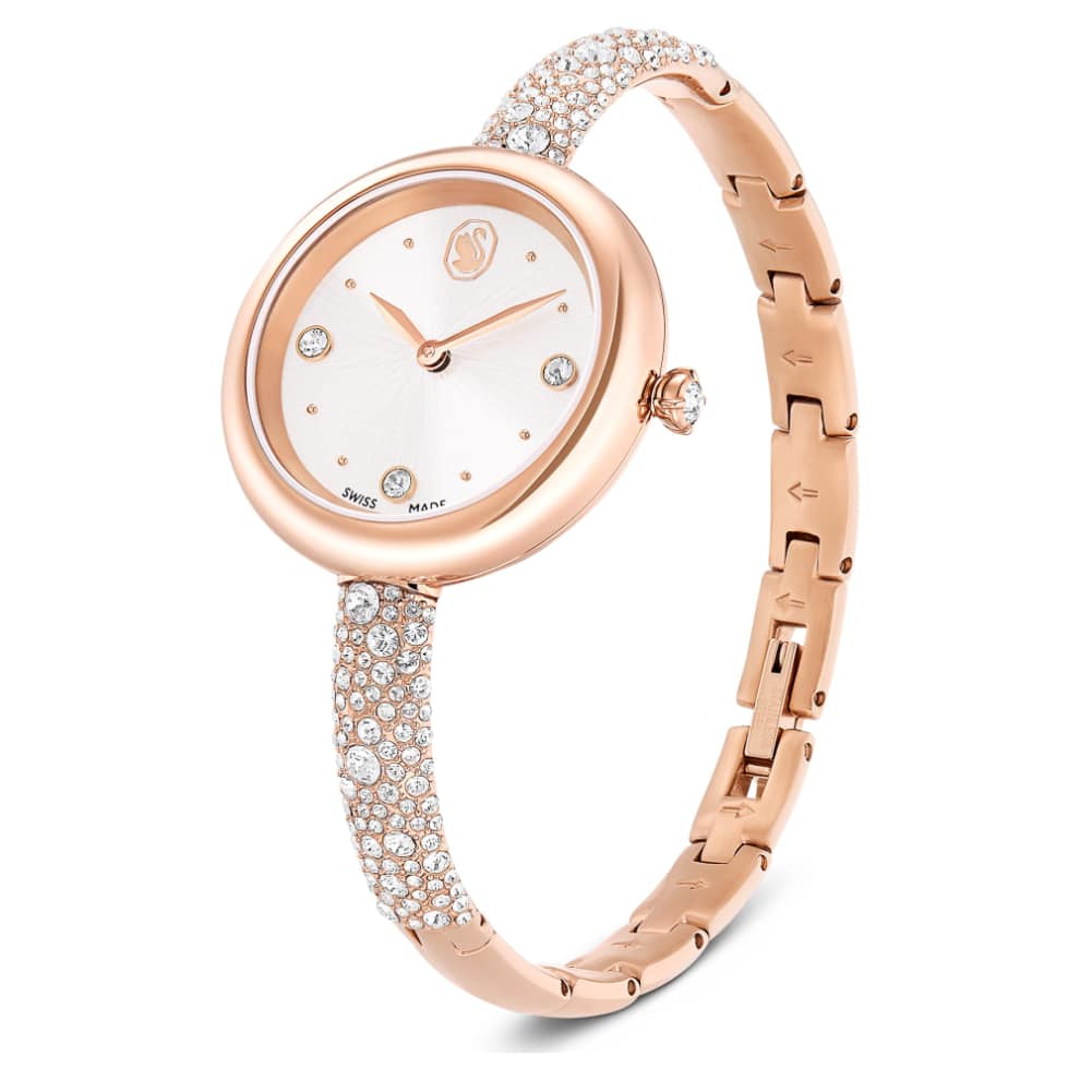 Swarovski Sublima Bangle Watch, Swiss Made, Metal Bracelet, Rose gold tone, Rose gold-tone finish -Swarovski