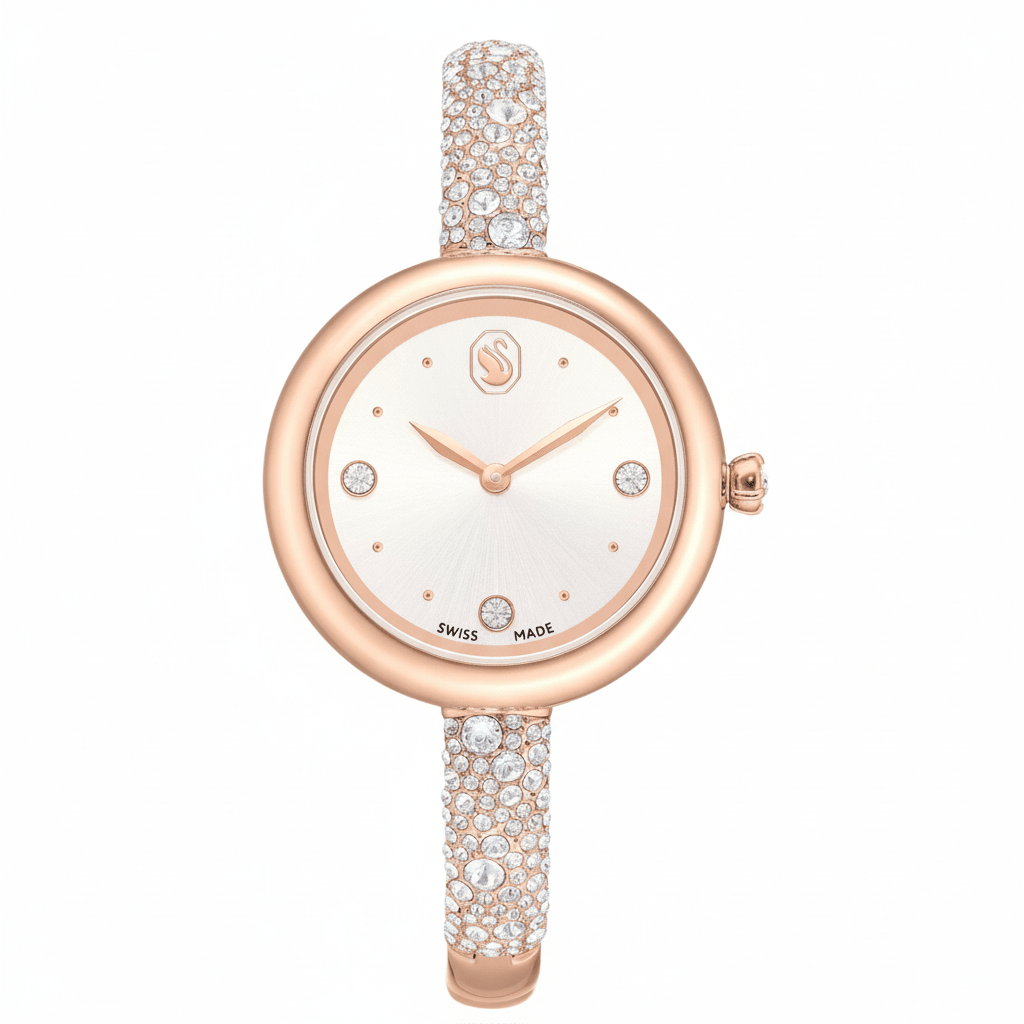 Swarovski Sublima Bangle Watch, Swiss Made, Metal Bracelet, Rose gold tone, Rose gold-tone finish -Swarovski