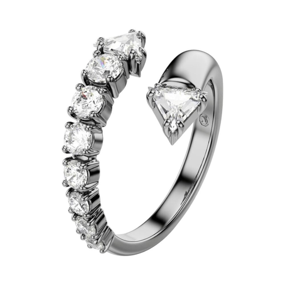 Swarovski Sublima Open Ring Mixed Cuts, White, Ruthenium Plated -Swarovski