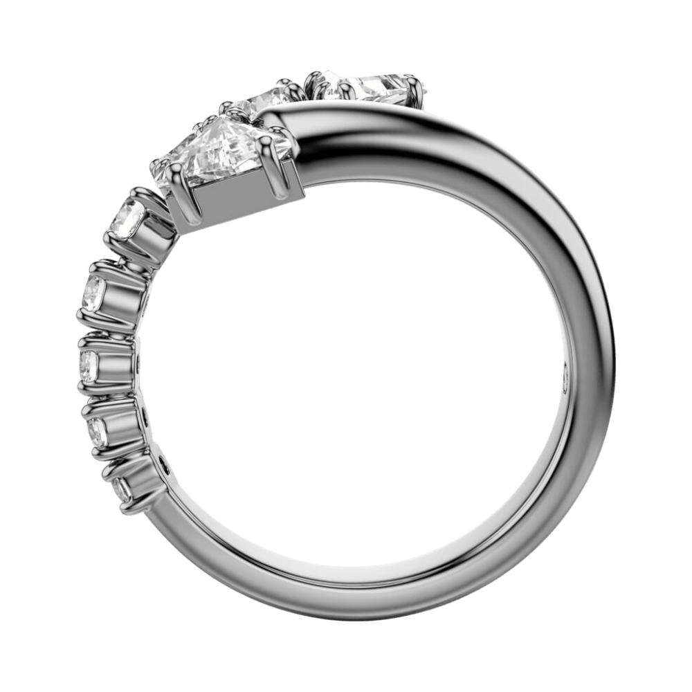 Swarovski Sublima Open Ring Mixed Cuts, White, Ruthenium Plated -Swarovski