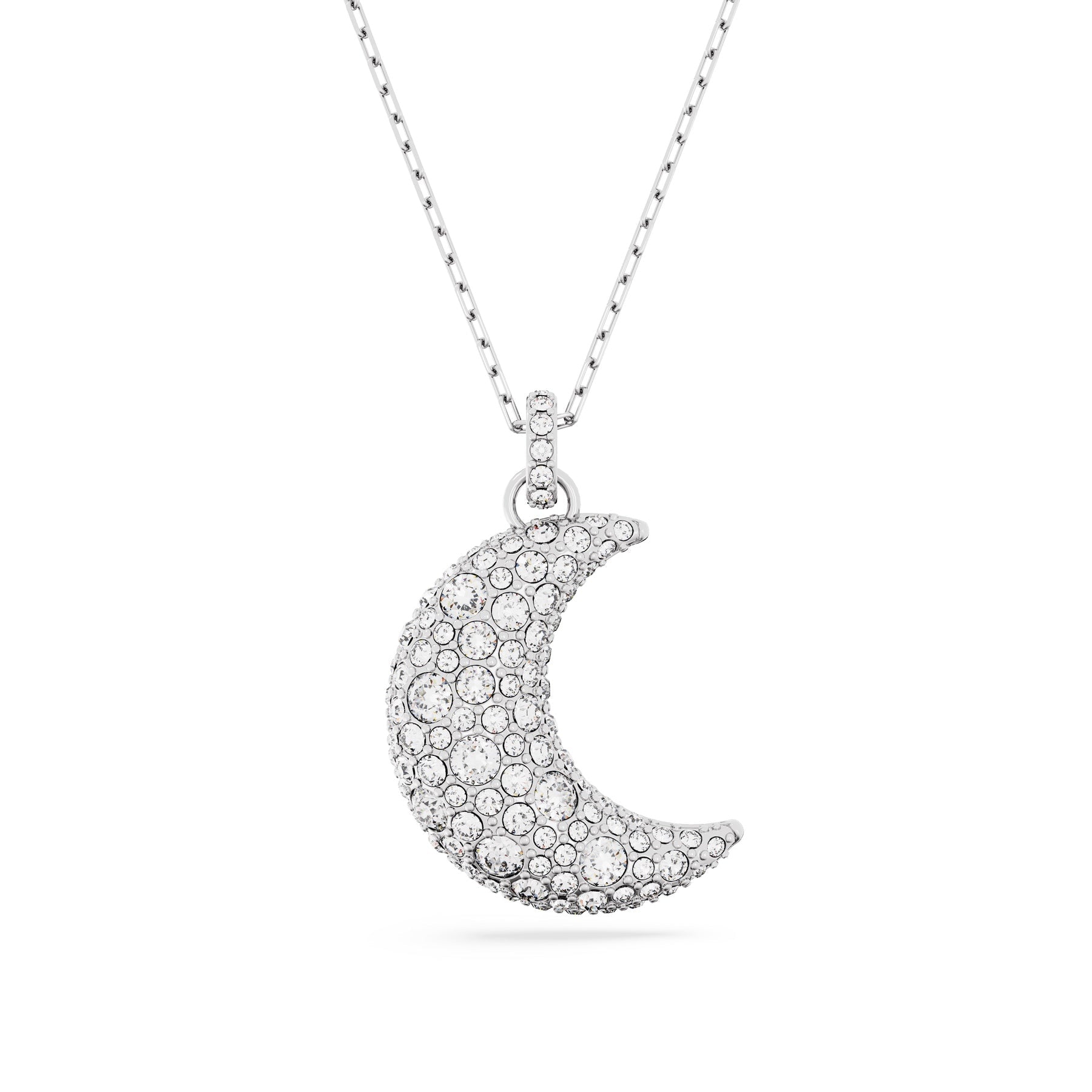 Swarovski Sublima Pendant Moon, White, Rhodium Plated -Swarovski