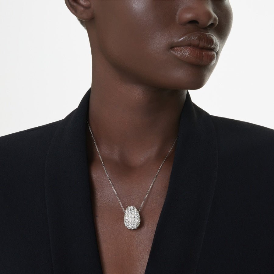Swarovski Sublima Pendant, Round Cut, White, Rhodium Plated -Swarovski
