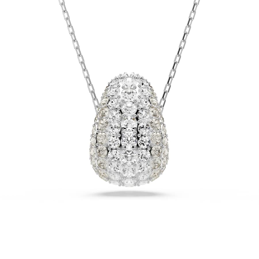Swarovski Sublima Pendant, Round Cut, White, Rhodium Plated -Swarovski