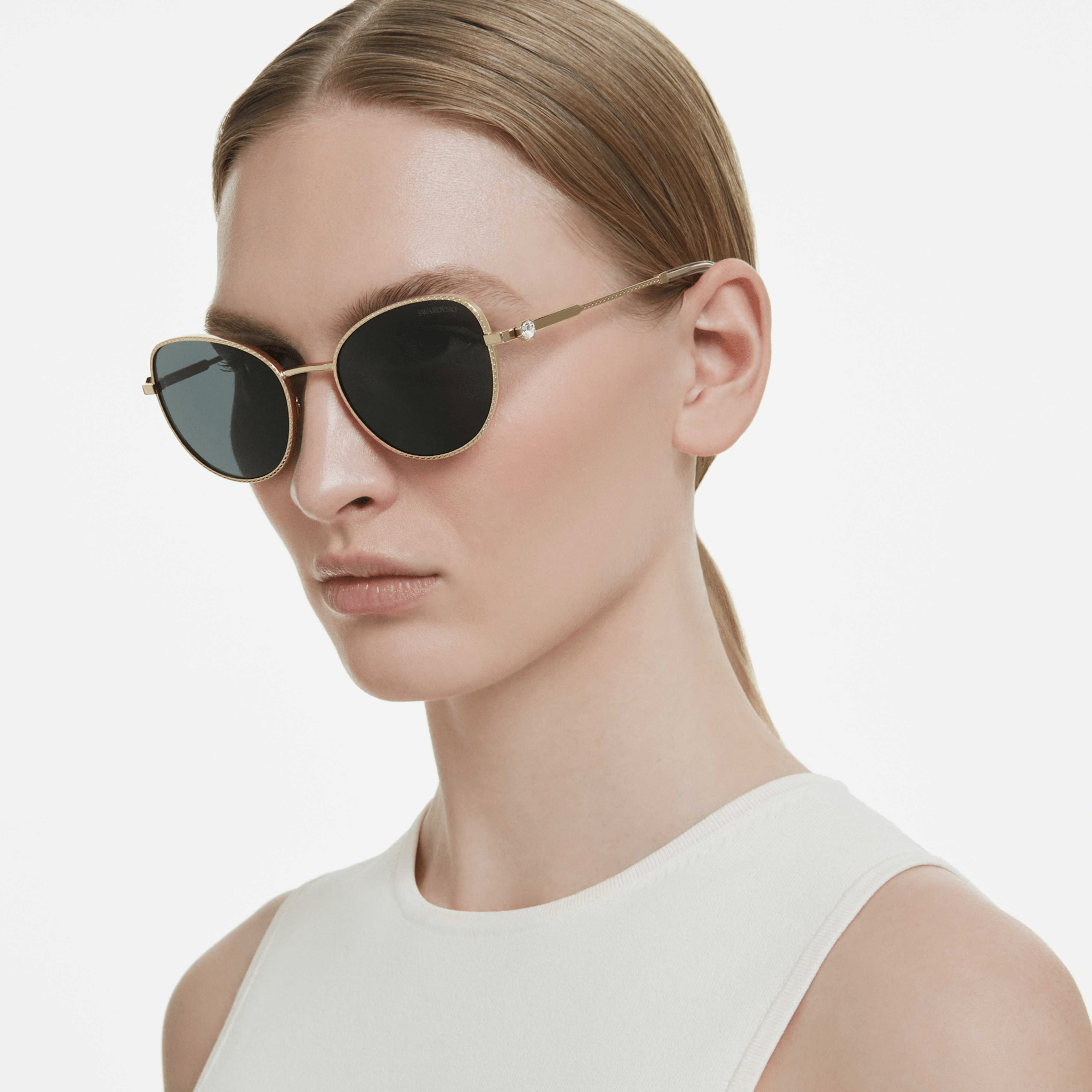 Swarovski Sunglasses, Cat-eye shape, Gray -Swarovski
