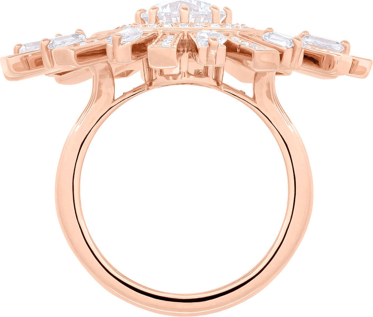 Swarovski Sunshine cocktail Ring Rose Gold Tone Plated -Swarovski