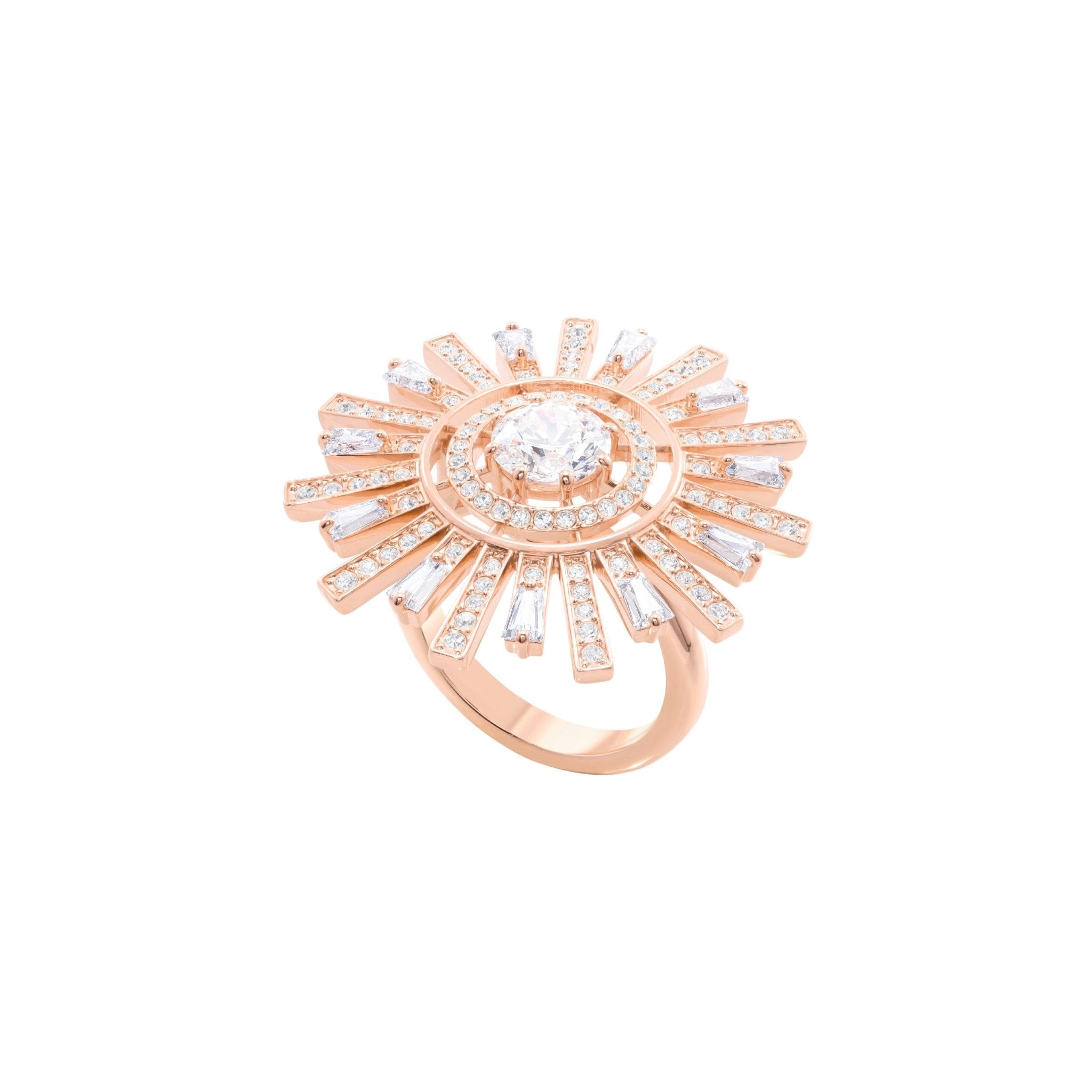 Swarovski Sunshine cocktail Ring Rose Gold Tone Plated -Swarovski