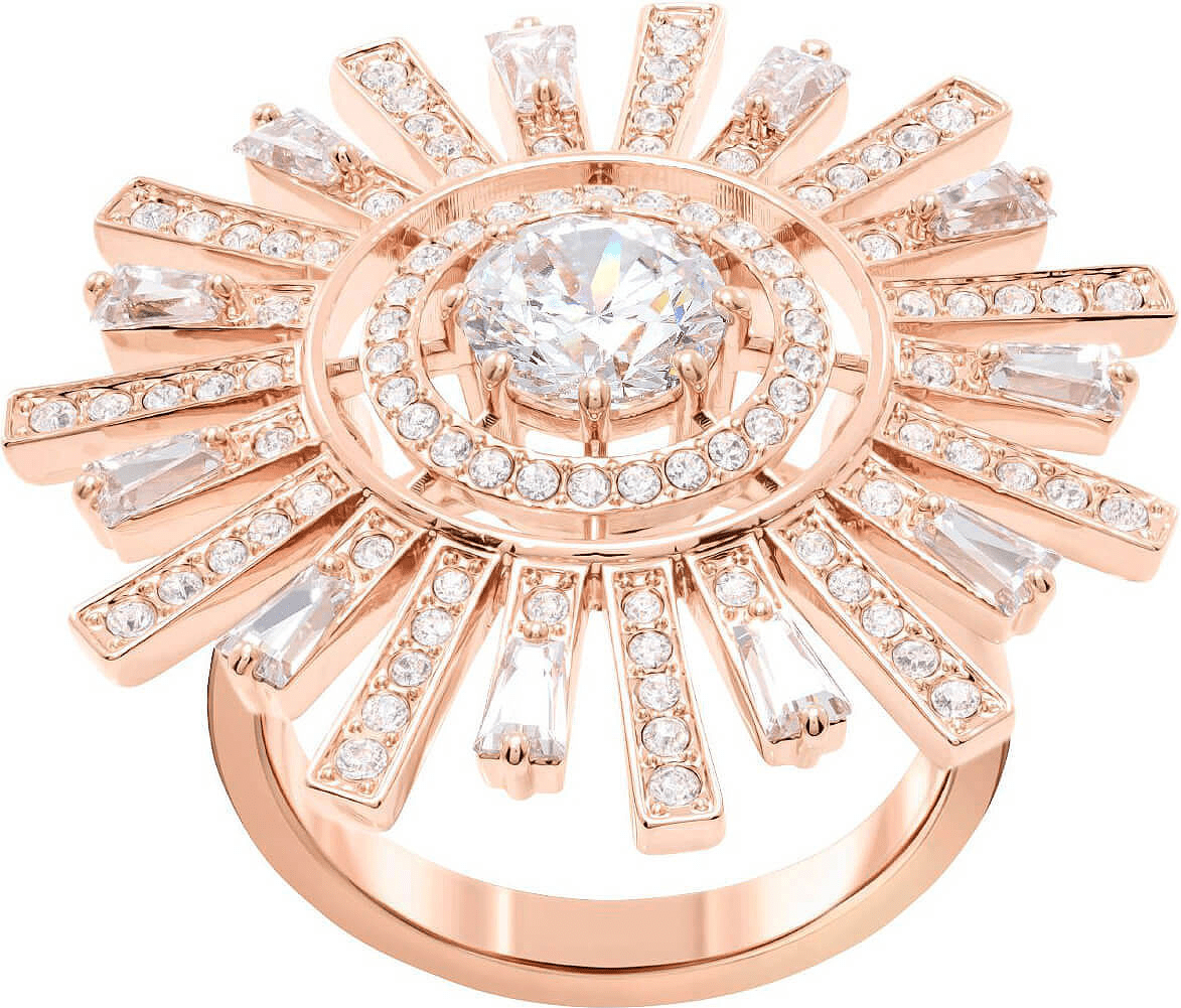 Swarovski Sunshine cocktail Ring Rose Gold Tone Plated -Swarovski