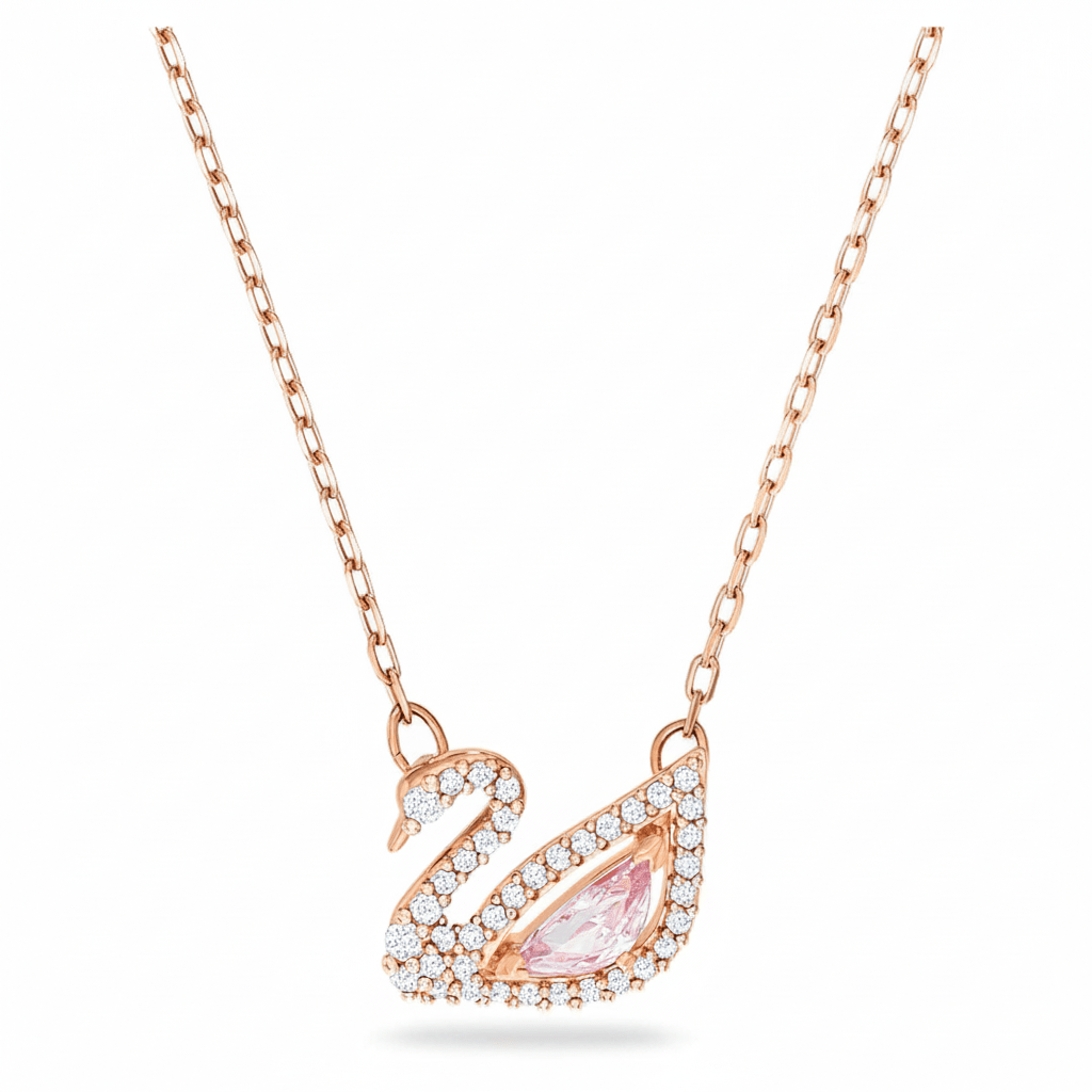 Swarovski Swan necklace Swan, Pink, Rose gold-tone plated -Swarovski