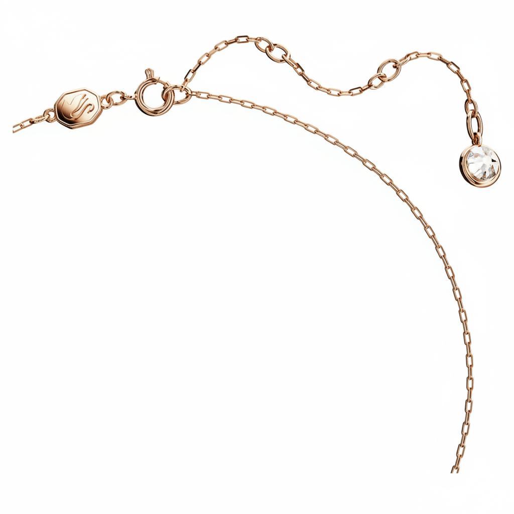 Swarovski Swan pendant Swan, Small, White, Rose gold-tone plated -Swarovski