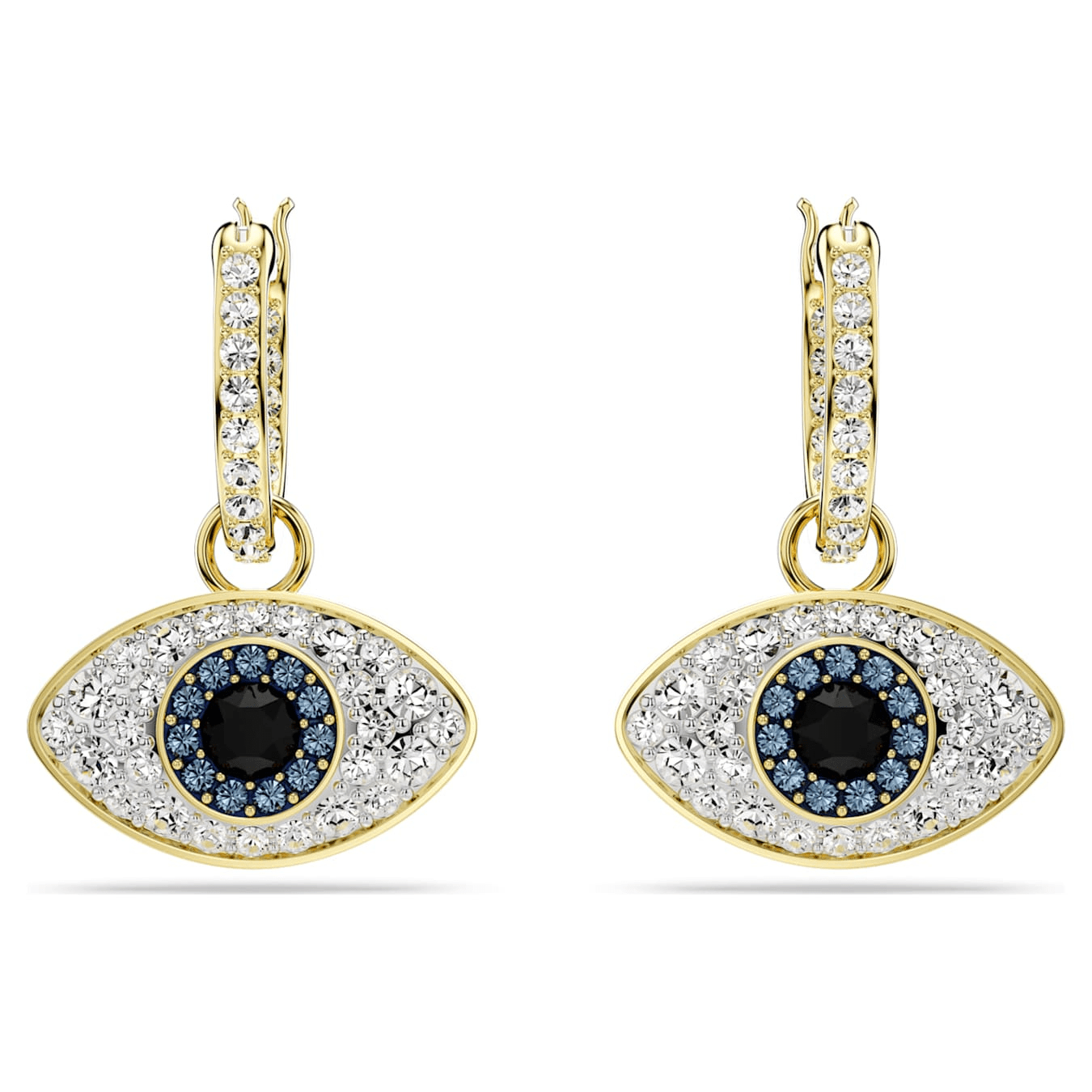 Swarovski Symbolica Drop Earrings, Evil Eye, Blue, Gold-tone Plated -Swarovski