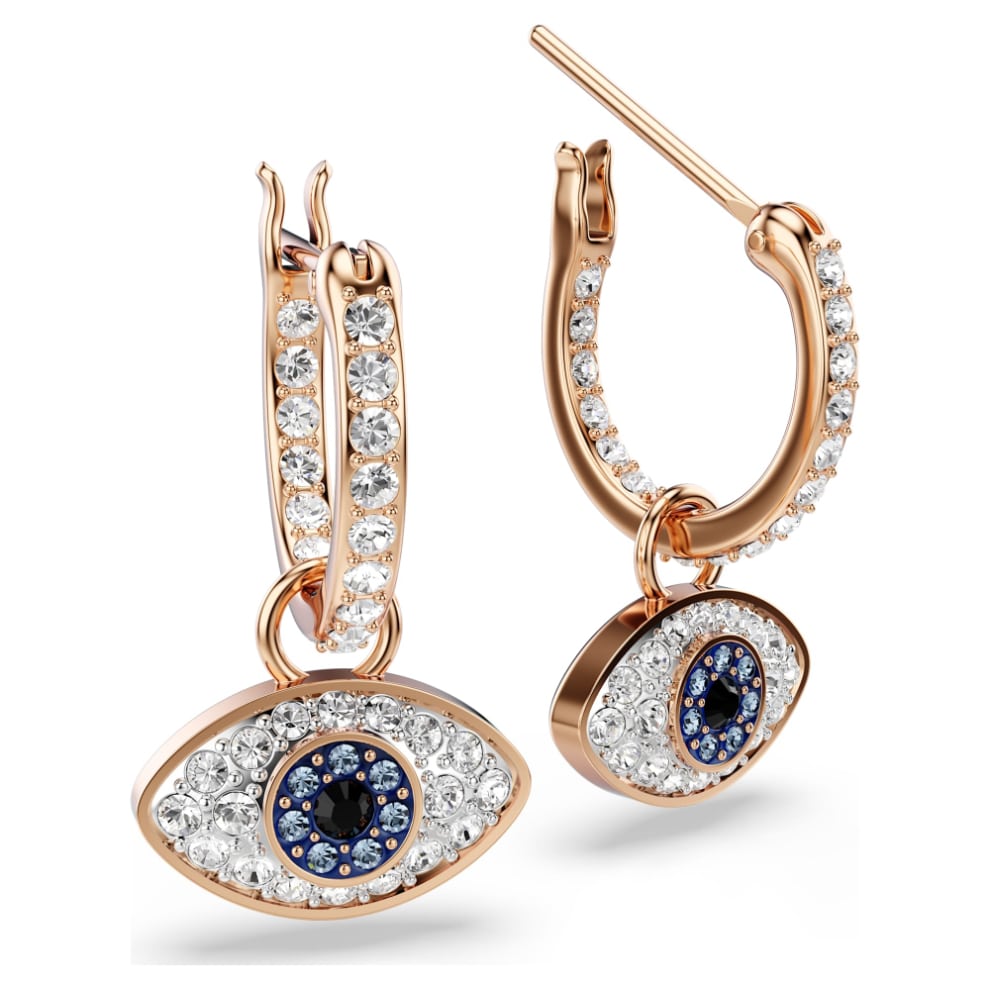 Swarovski Symbolica Drop Earrings, Eye, Multicolored, Rose gold-tone plated -Swarovski