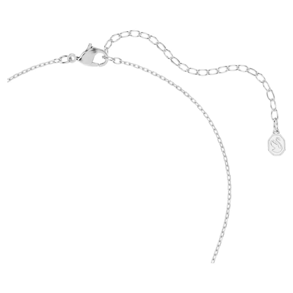 Swarovski Symbolica Pendant, Crystal pearl, Round cut, Pavé, Horse shoe, White, Rhodium plated -Swarovski