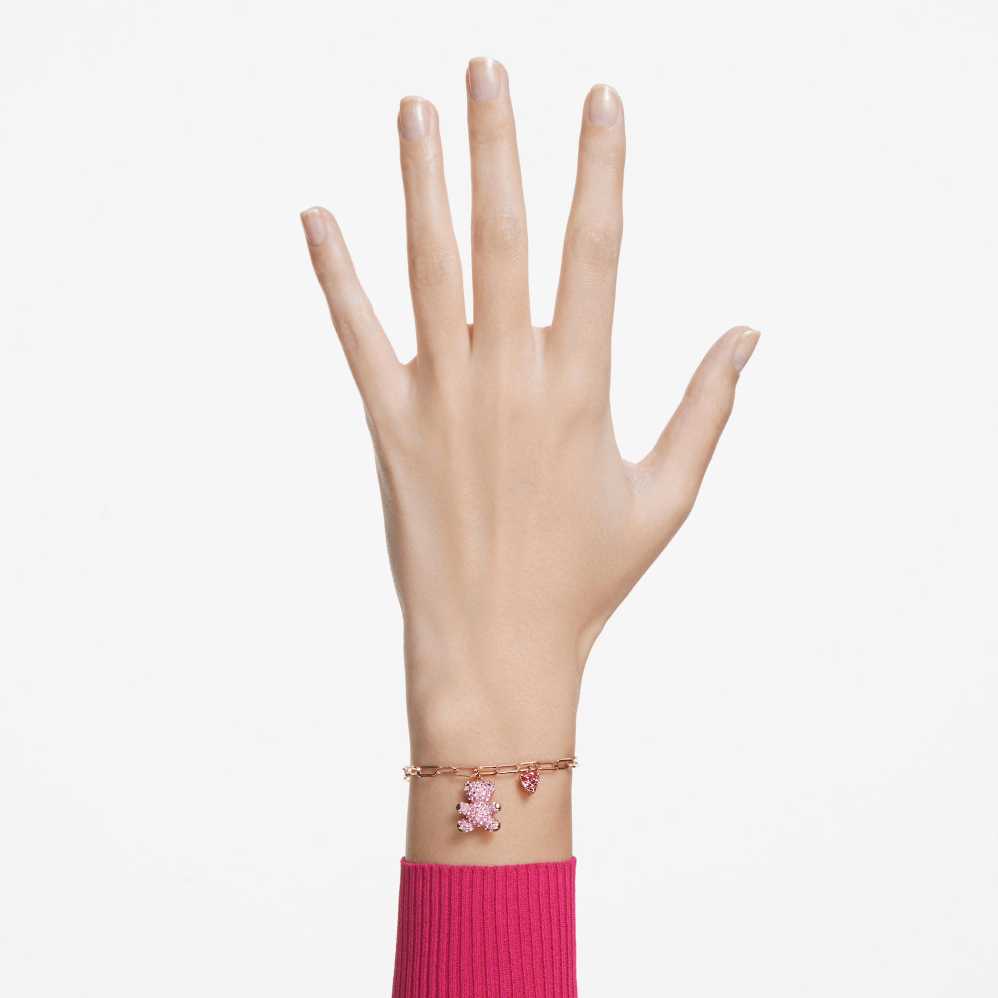 Swarovski Teddy bracelet Bear, Pink, Rose gold-tone plated -Swarovski