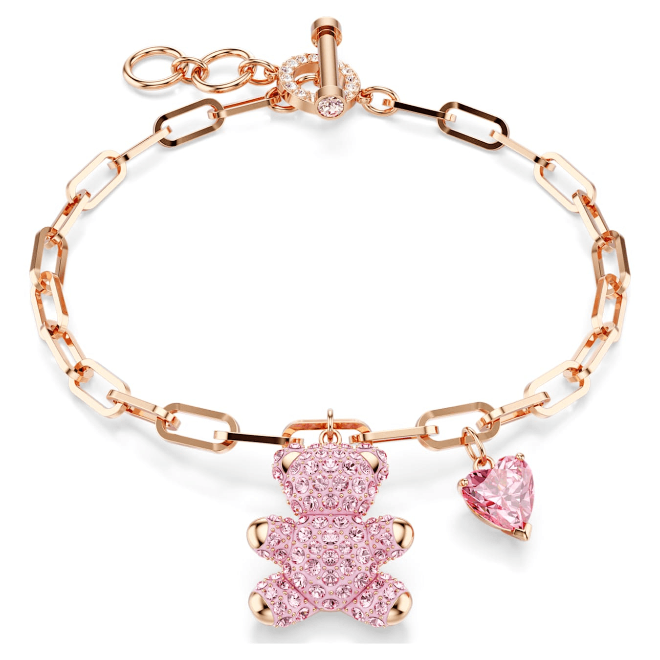 Swarovski Teddy bracelet Bear, Pink, Rose gold-tone plated -Swarovski