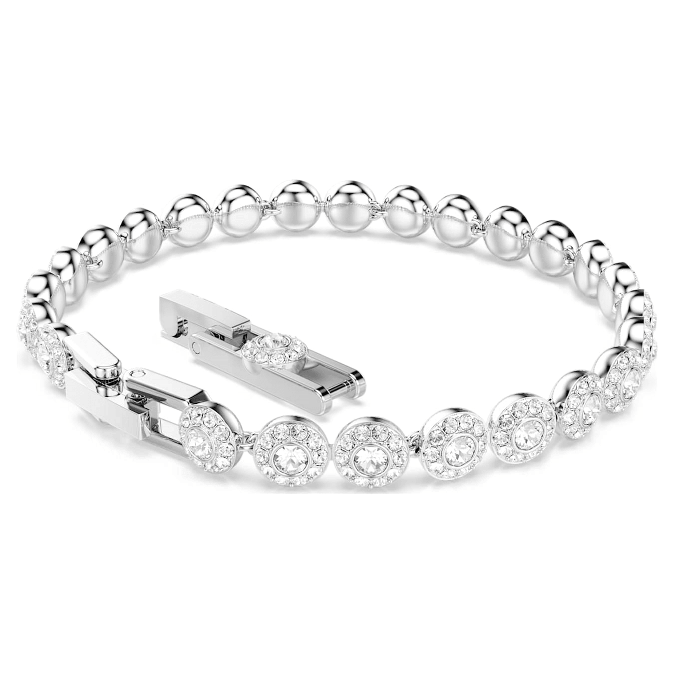 Swarovski Una Angelic bracelet Round cut, Small, White, Rhodium plated -Swarovski