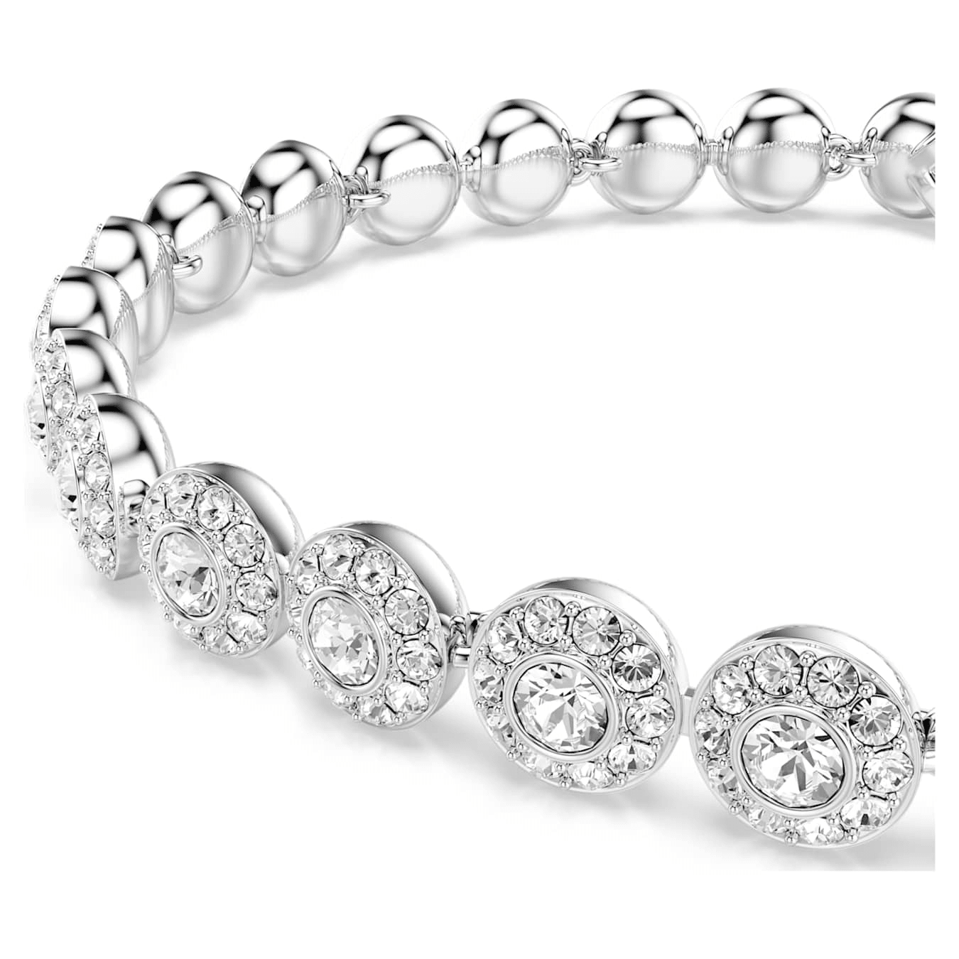 Swarovski Una Angelic bracelet Round cut, Small, White, Rhodium plated -Swarovski