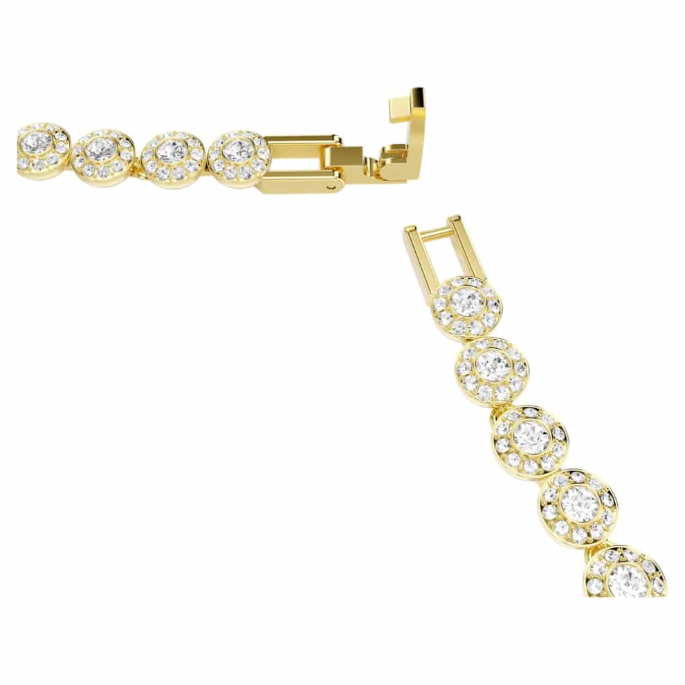 Swarovski Una Angelic Necklace, Round cut, Small, White, Gold-tone plated -Swarovski