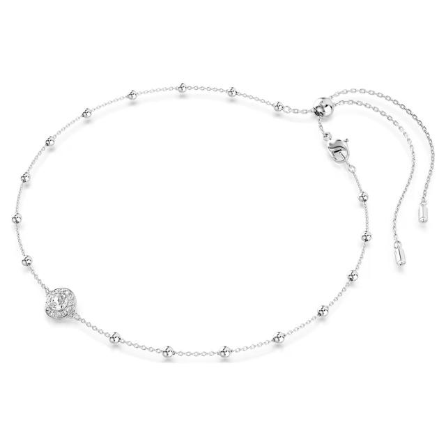 Swarovski Una Angelic Pendant Round cut, Double sided motifs, White, Rhodium plated -Swarovski