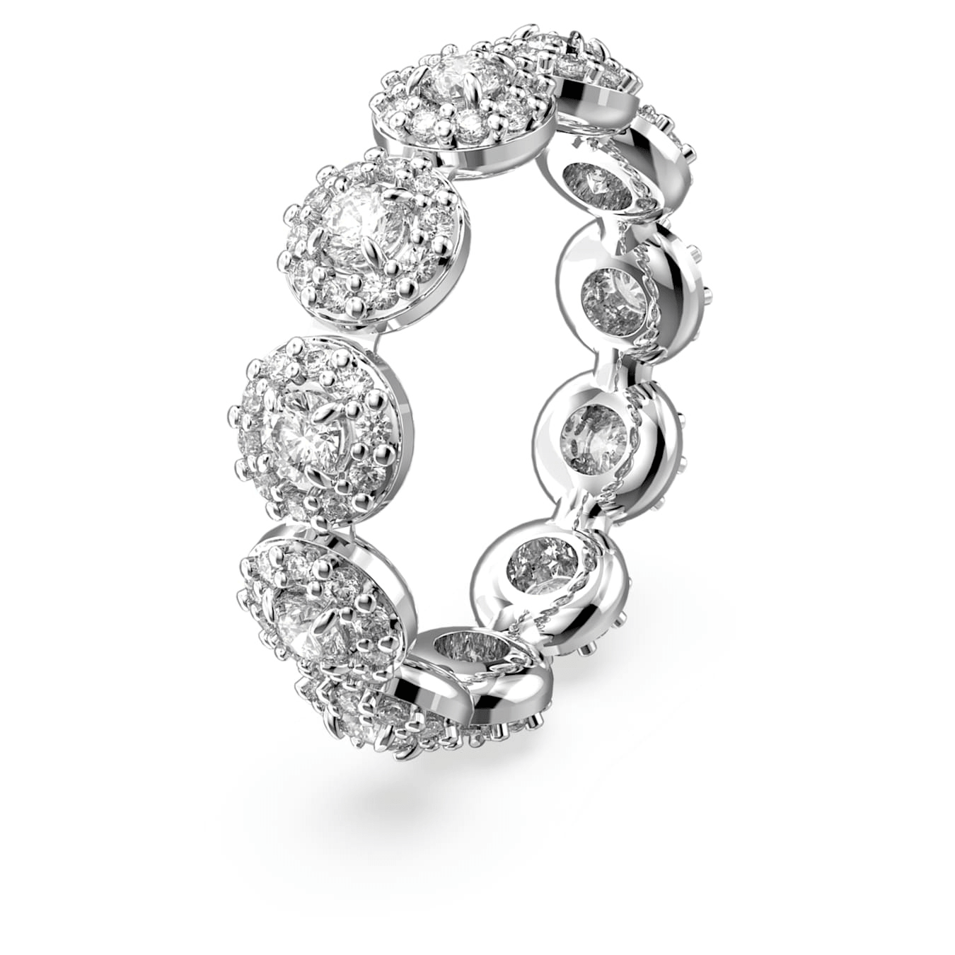 Swarovski Una Angelic ring Round cut, White, Rhodium plated -Swarovski
