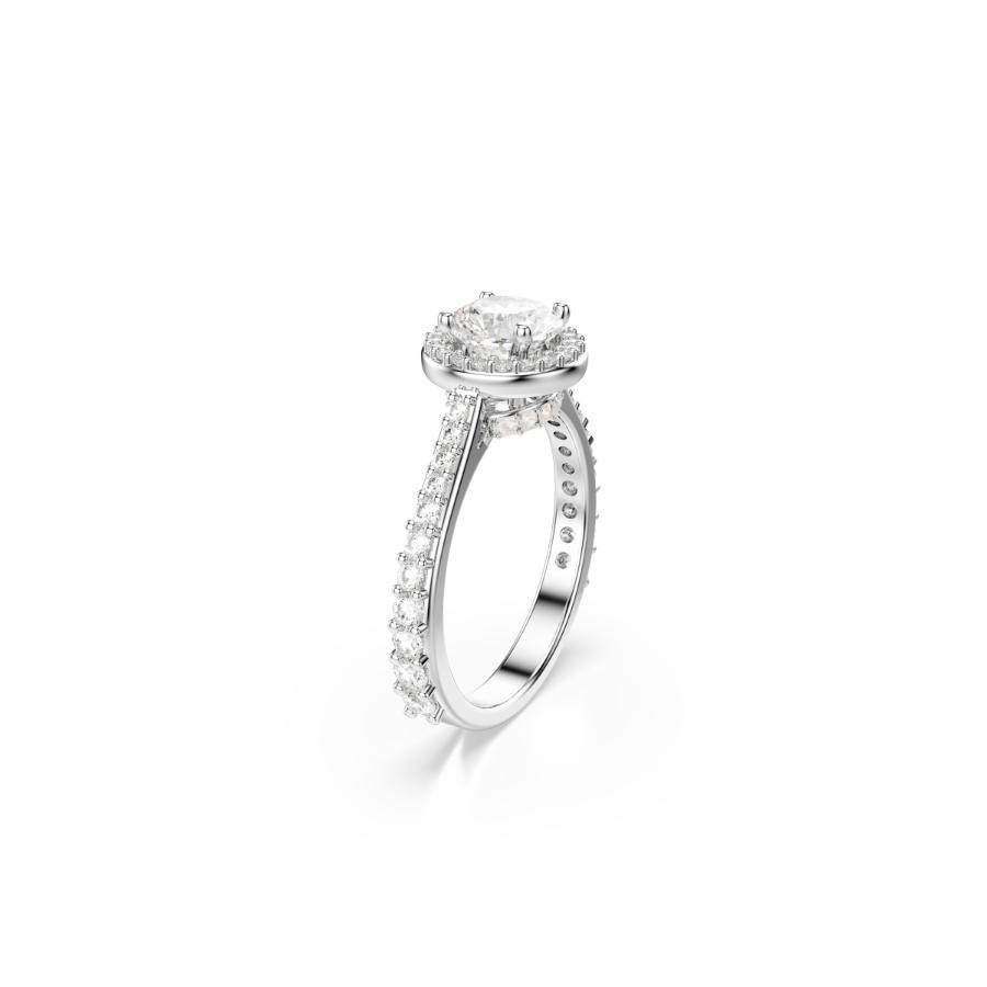 Swarovski Una Angelic Ring, Round Cut, White, Silver-tone Finish -Swarovski