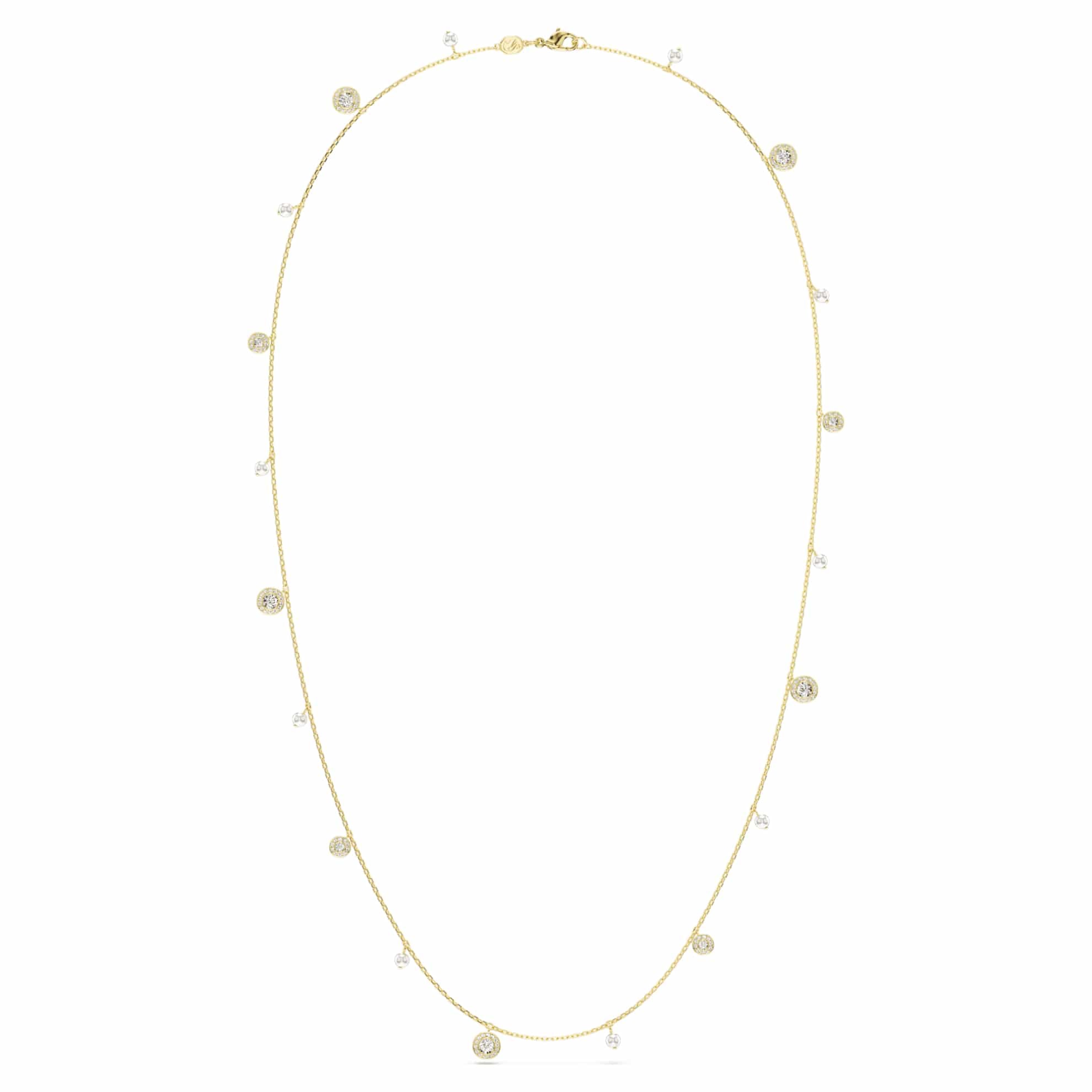 Swarovski Una Angelic strandage, Crystal pearl, Round cut, White, Gold-tone plated -Swarovski