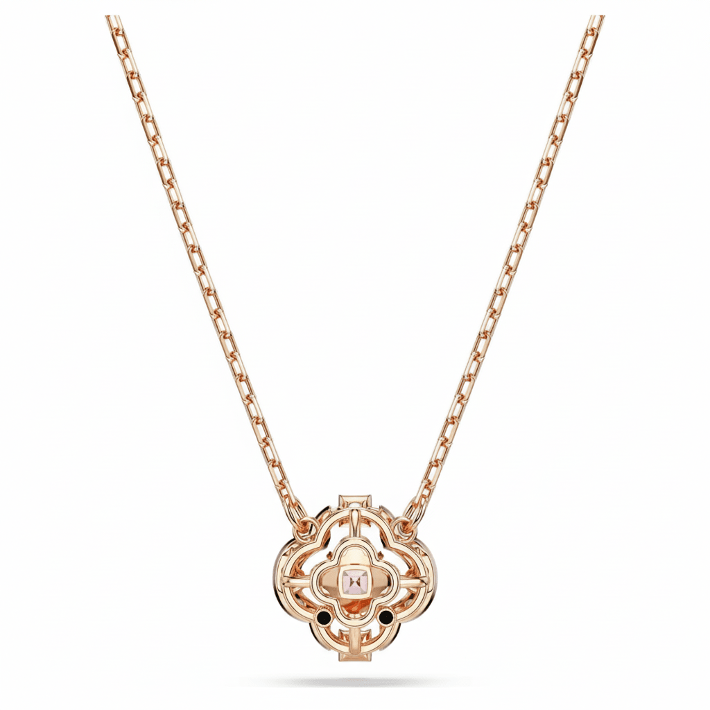 Swarovski Una, Clover Necklace, Pink, Rose-Gold Tone Plated -Swarovski