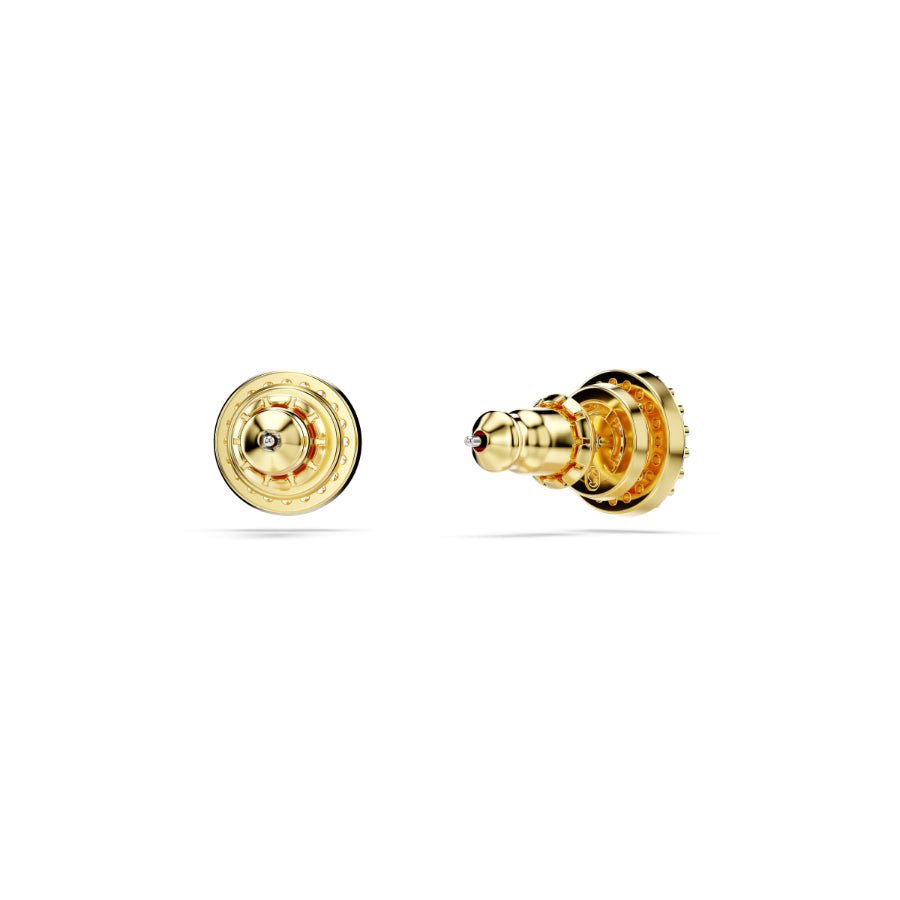 Swarovski Una Stud Earrings, Round Cut, Gold-tone Plated -Swarovski
