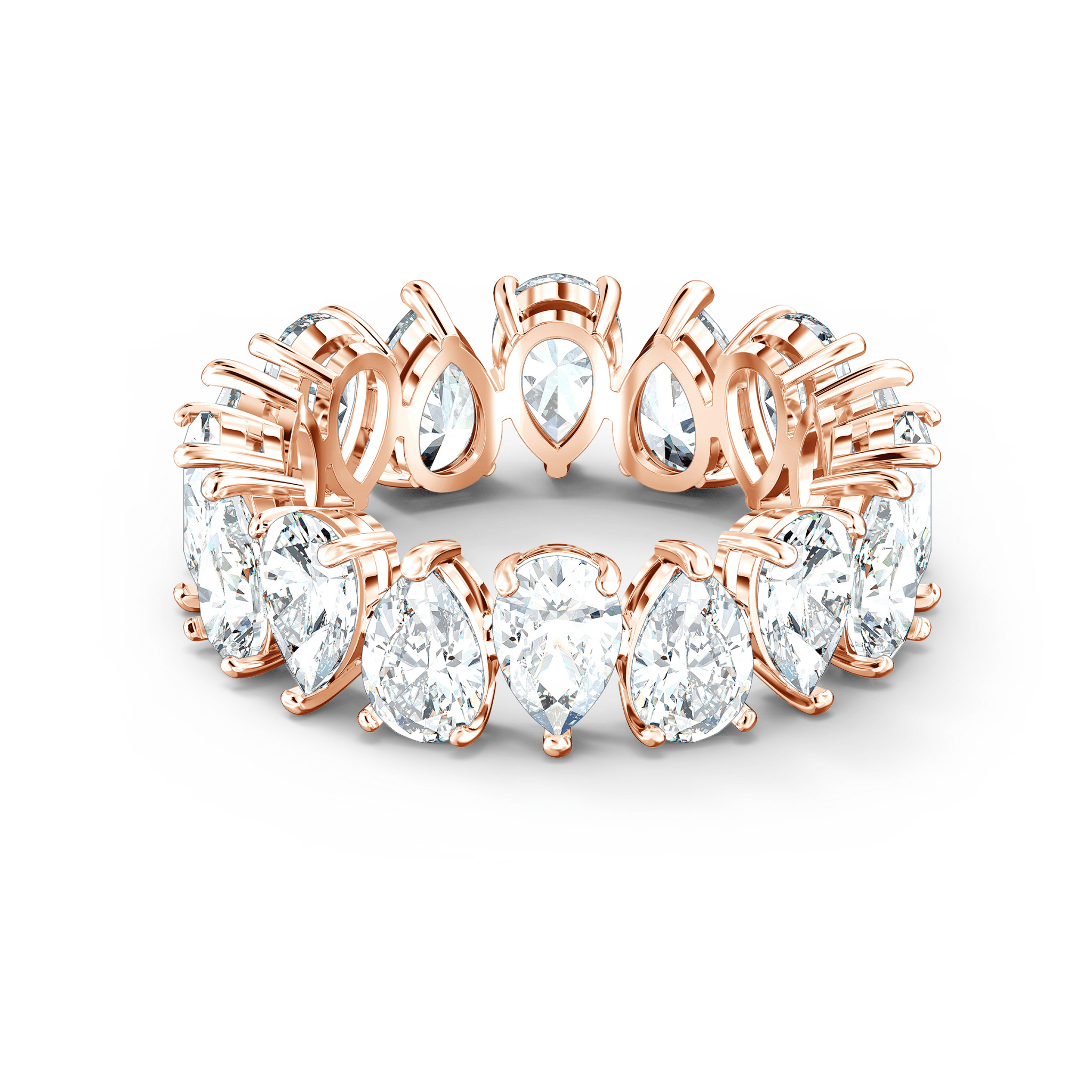 Swarovski Vittore Rose Gold Tone Pear Cut Crystal Ring -Swarovski