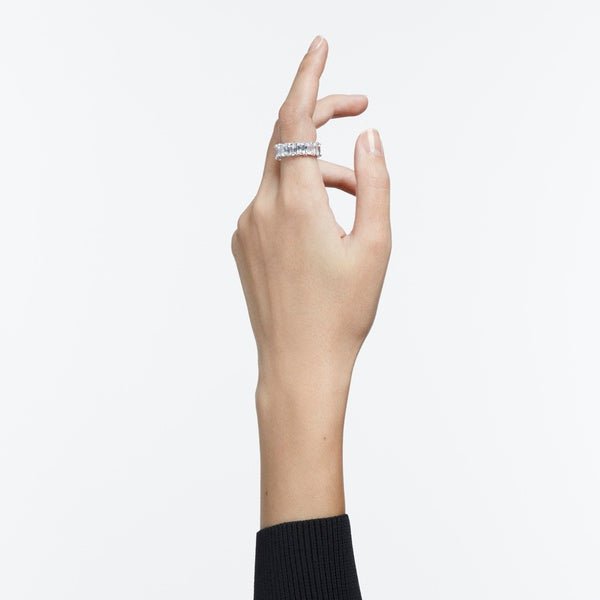 Swarovski Vittore Wide Rhodium Plated Ring -Swarovski