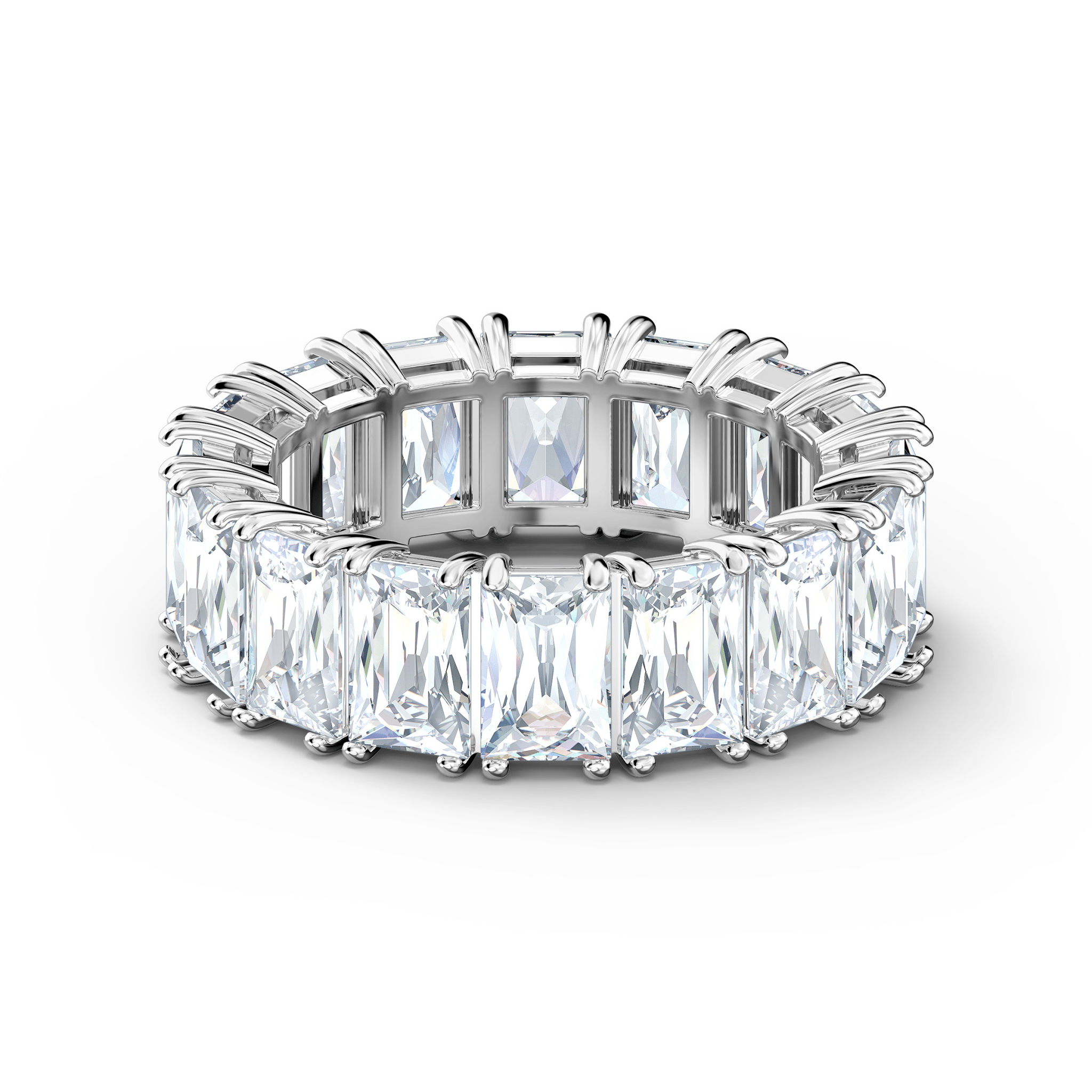 Swarovski Vittore Wide Rhodium Plated Ring -Swarovski