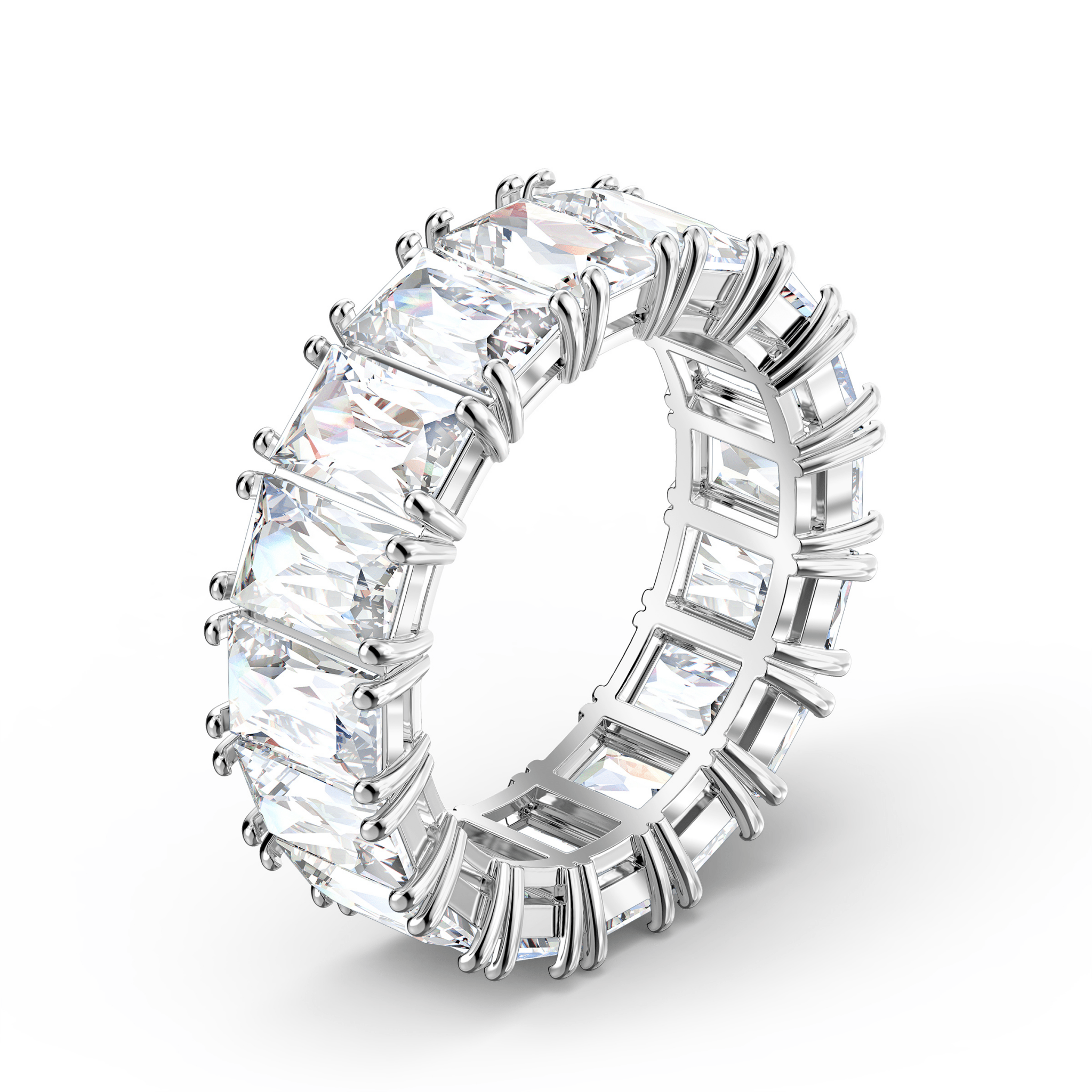 Swarovski Vittore Wide Rhodium Plated Ring -Swarovski