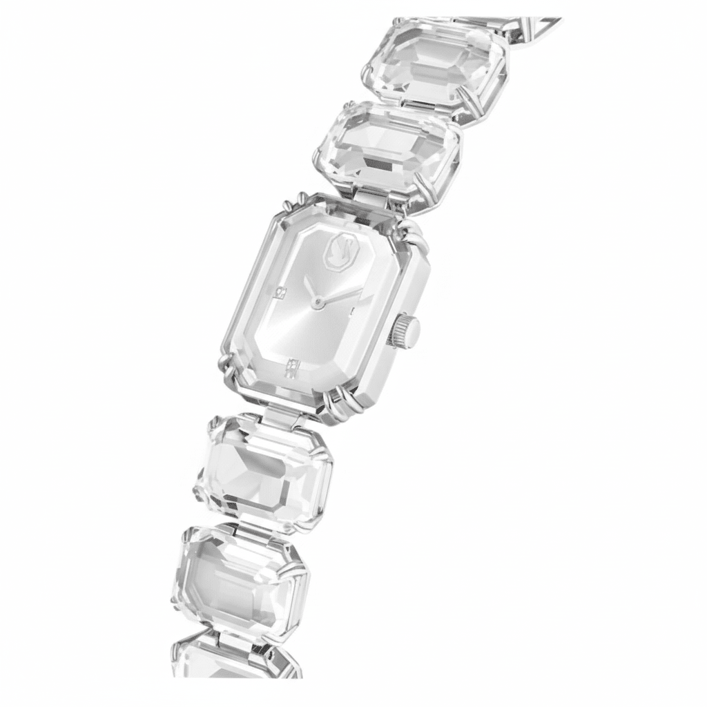 Swarovski Watch Octagon cut bracelet, White, Stainless steel -Swarovski