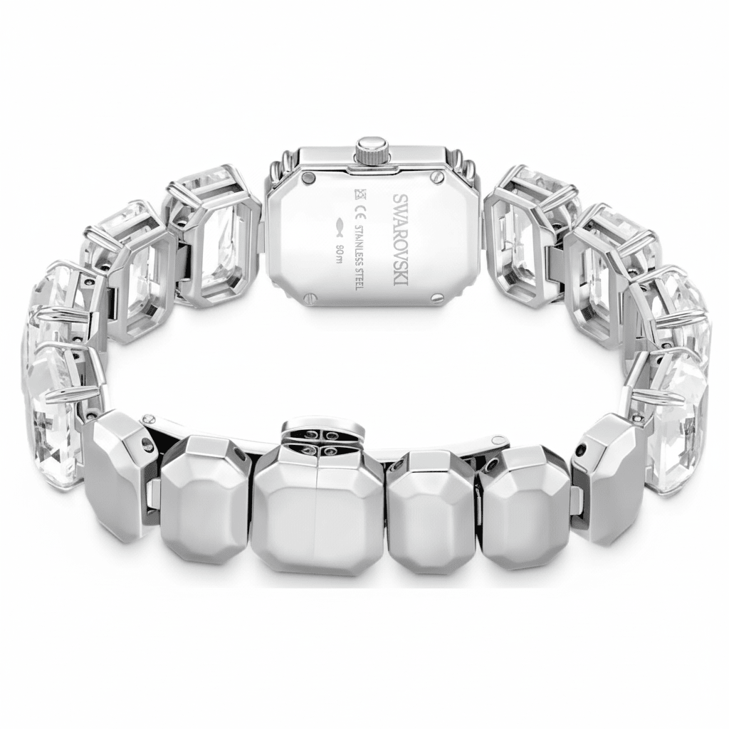 Swarovski Watch Octagon cut bracelet, White, Stainless steel -Swarovski